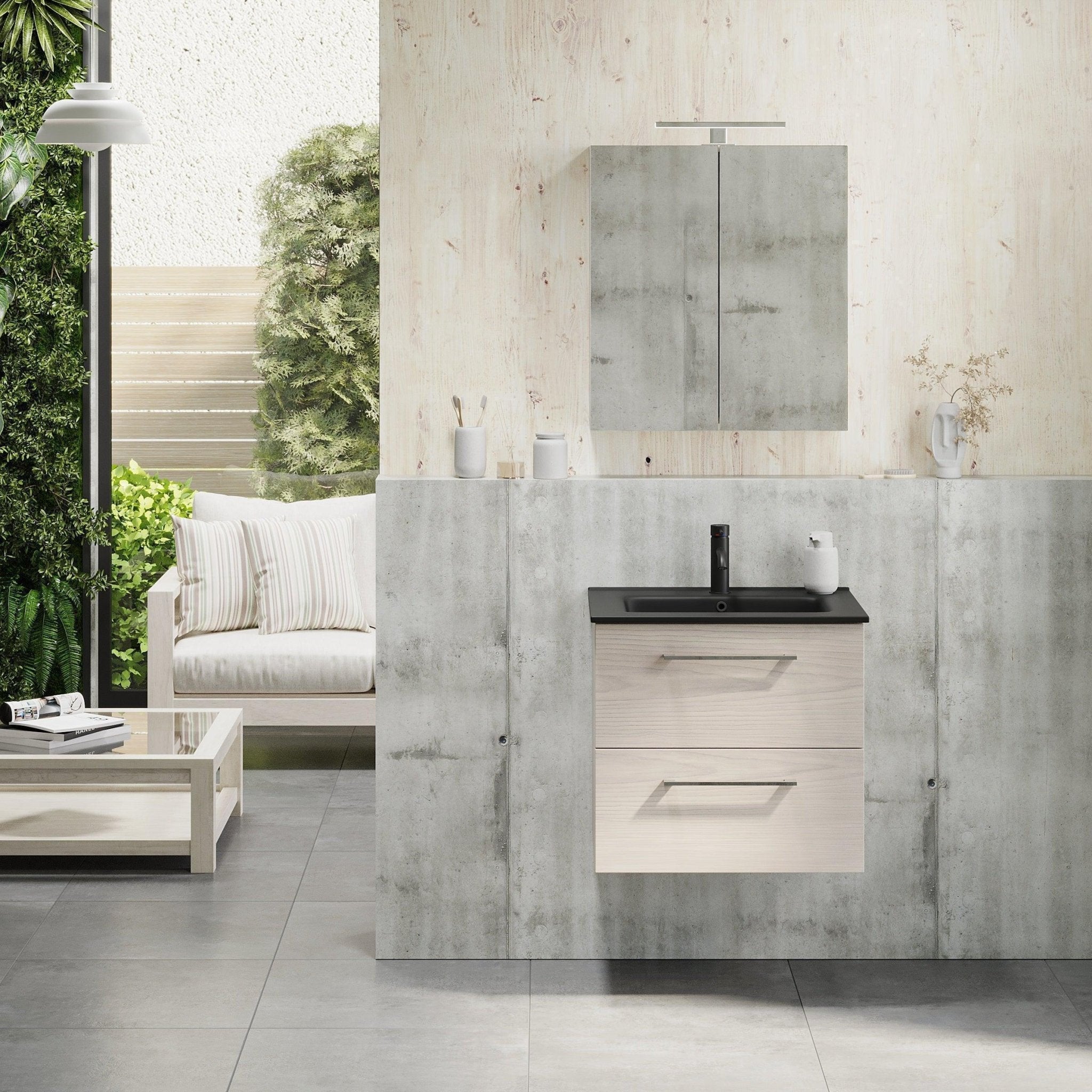 Morgedal, Mirror Cabinet, Grey Wood - 50 cm - MASTERSTORE - 8595677134889 - Mirror Cabinet - 02 - 050 - 53 - 33 - 00 - 8595677134889