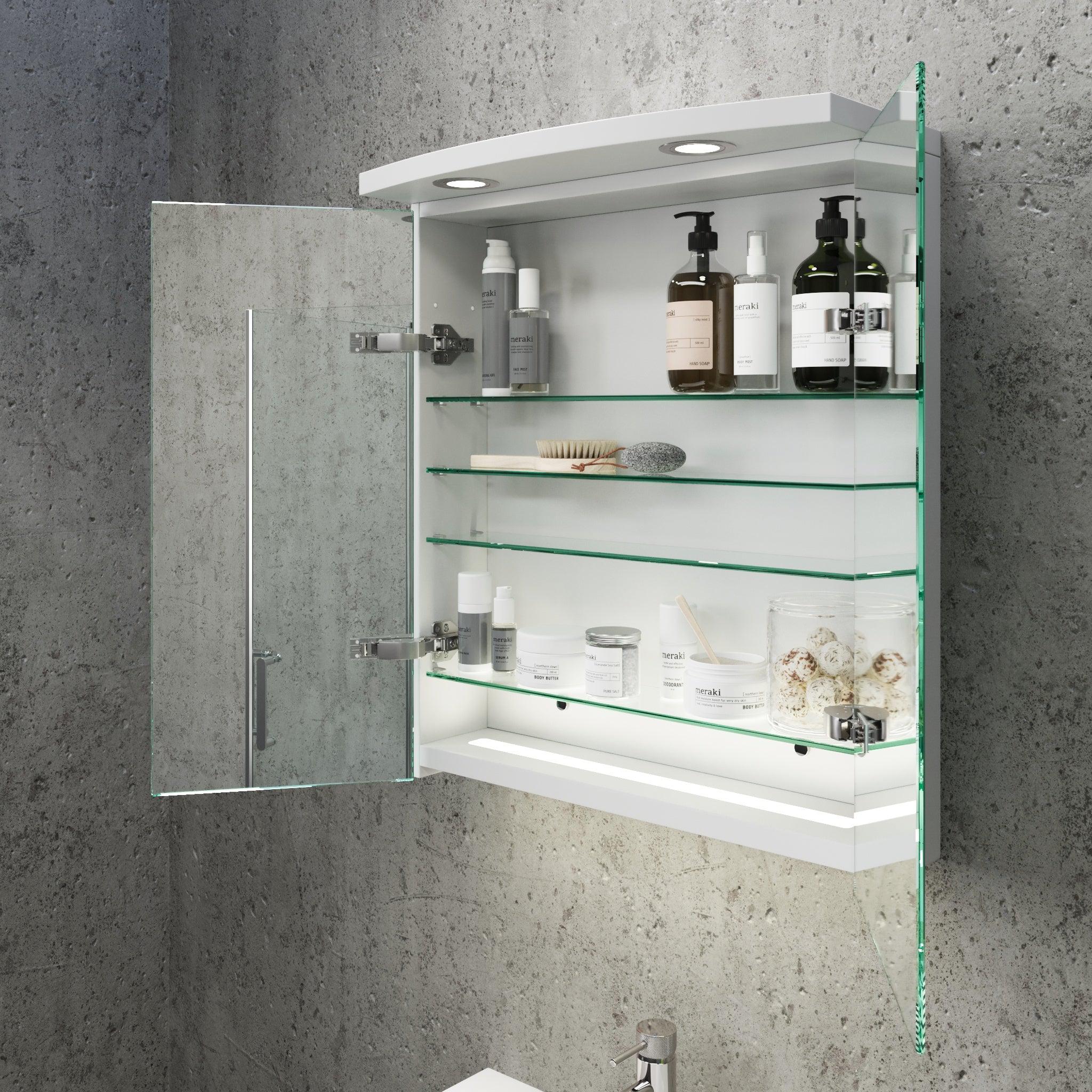 Fredrikstad, Mirror Cabinet, White Mat - 60 cm - MASTERSTORE - 8594175646078 - Mirror Cabinet - 02 - 060 - 01 - 01 - 00 - 8594175646078