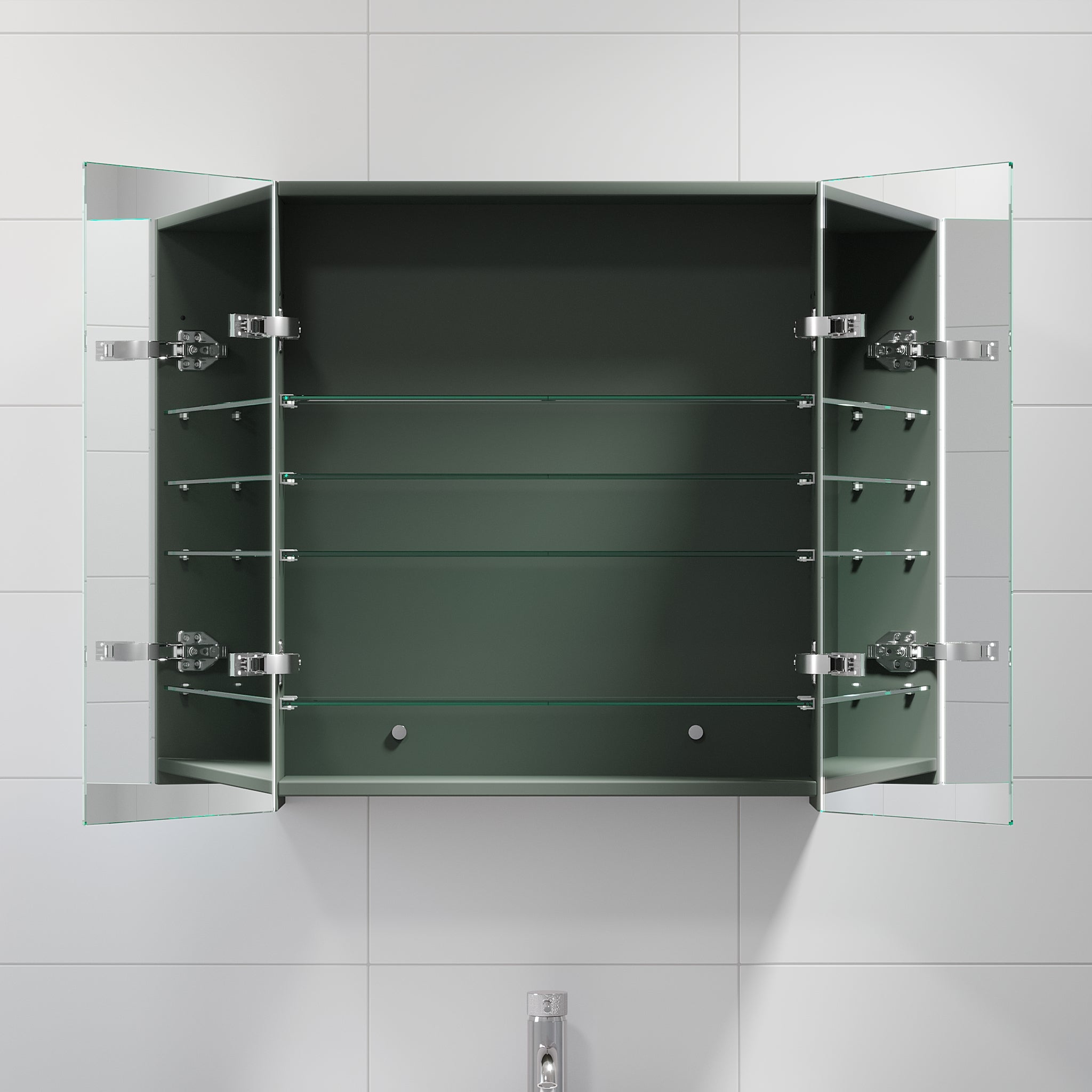Morgedal, Mirror Cabinet, Green Mat - 60 cm - MASTERSTORE - 8595677116496 - Mirror Cabinet - 02 - 060 - 52 - 05 - 00 - 8595677116496