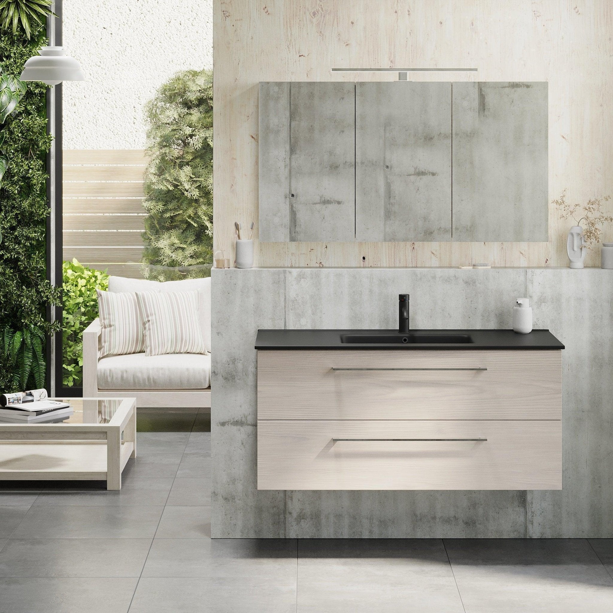 Morgedal, Mirror Cabinet, Grey Wood - 50 cm - MASTERSTORE - 8595677134889 - Mirror Cabinet - 02 - 050 - 53 - 33 - 00 - 8595677134889