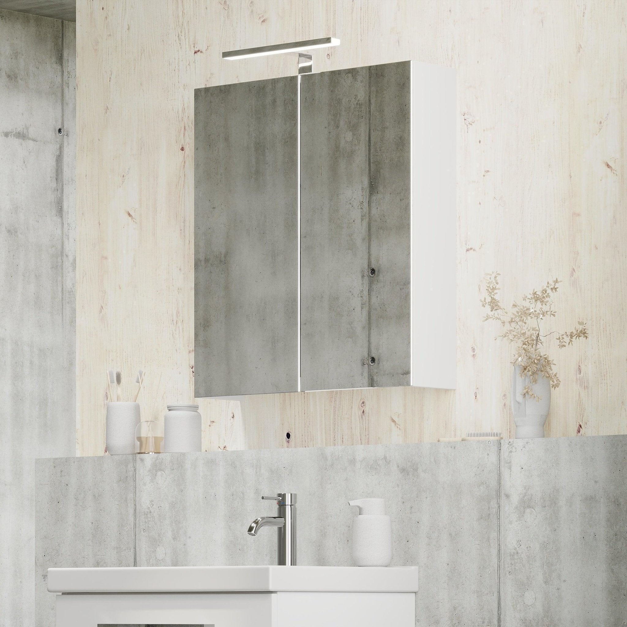 Morgedal, Mirror Cabinet, White Mat - 100 cm - MASTERSTORE - 8595677134988 - Mirror Cabinet - 02 - 100 - 53 - 01 - 00 - 8595677134988