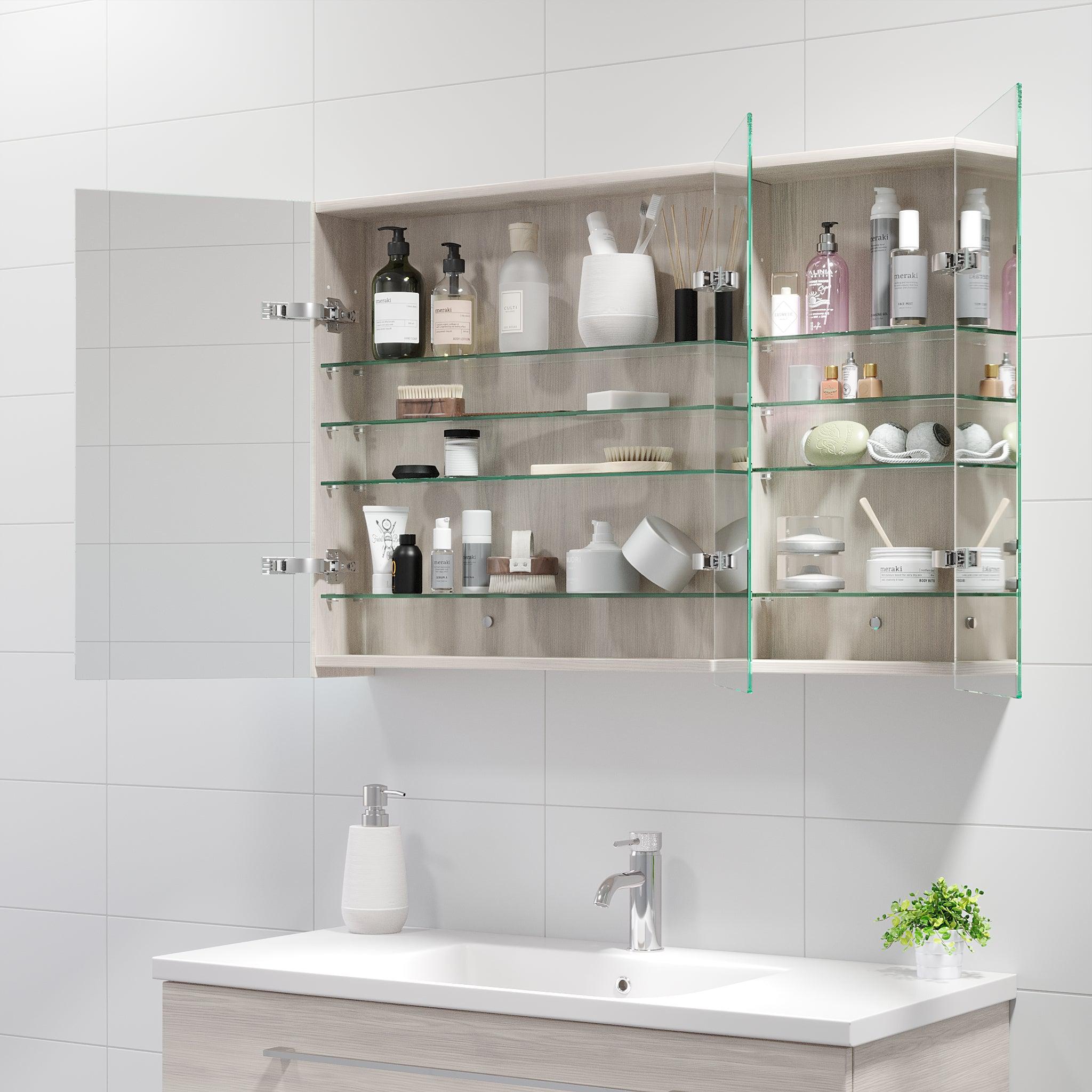 Morgedal, Mirror Cabinet, Grey Wood - 50 cm - MASTERSTORE - 8595677134889 - Mirror Cabinet - 02 - 050 - 53 - 33 - 00 - 8595677134889