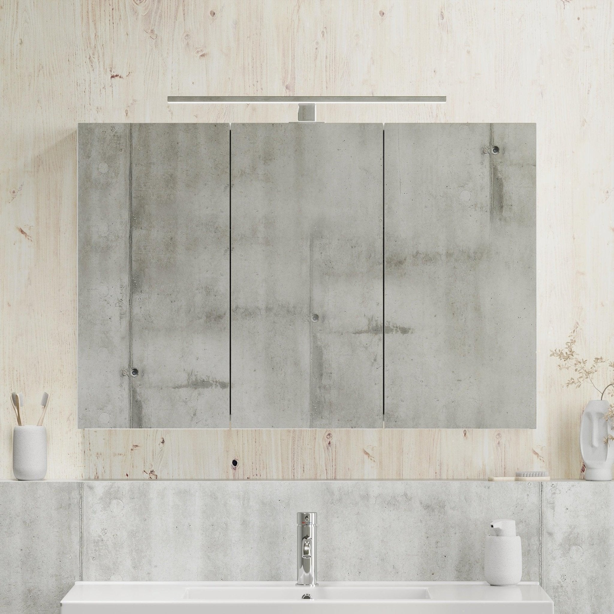 Morgedal, Mirror Cabinet, White Mat - 100 cm - MASTERSTORE - 8595677134988 - Mirror Cabinet - 02 - 100 - 53 - 01 - 00 - 8595677134988