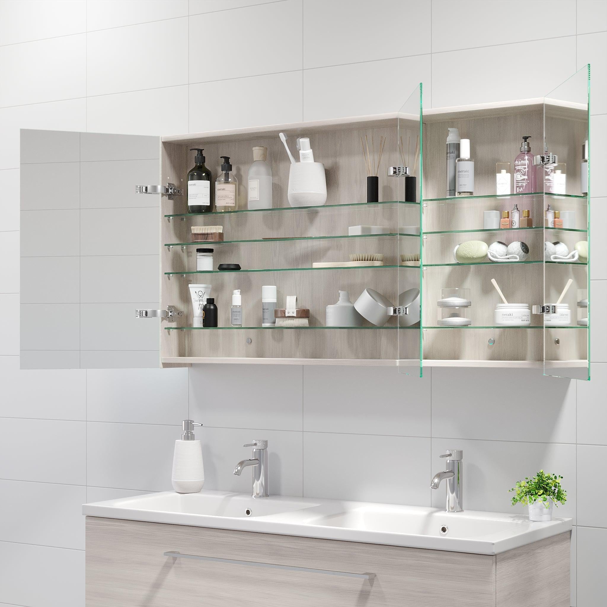 Morgedal, Mirror Cabinet, Grey Wood - 50 cm - MASTERSTORE - 8595677134889 - Mirror Cabinet - 02 - 050 - 53 - 33 - 00 - 8595677134889