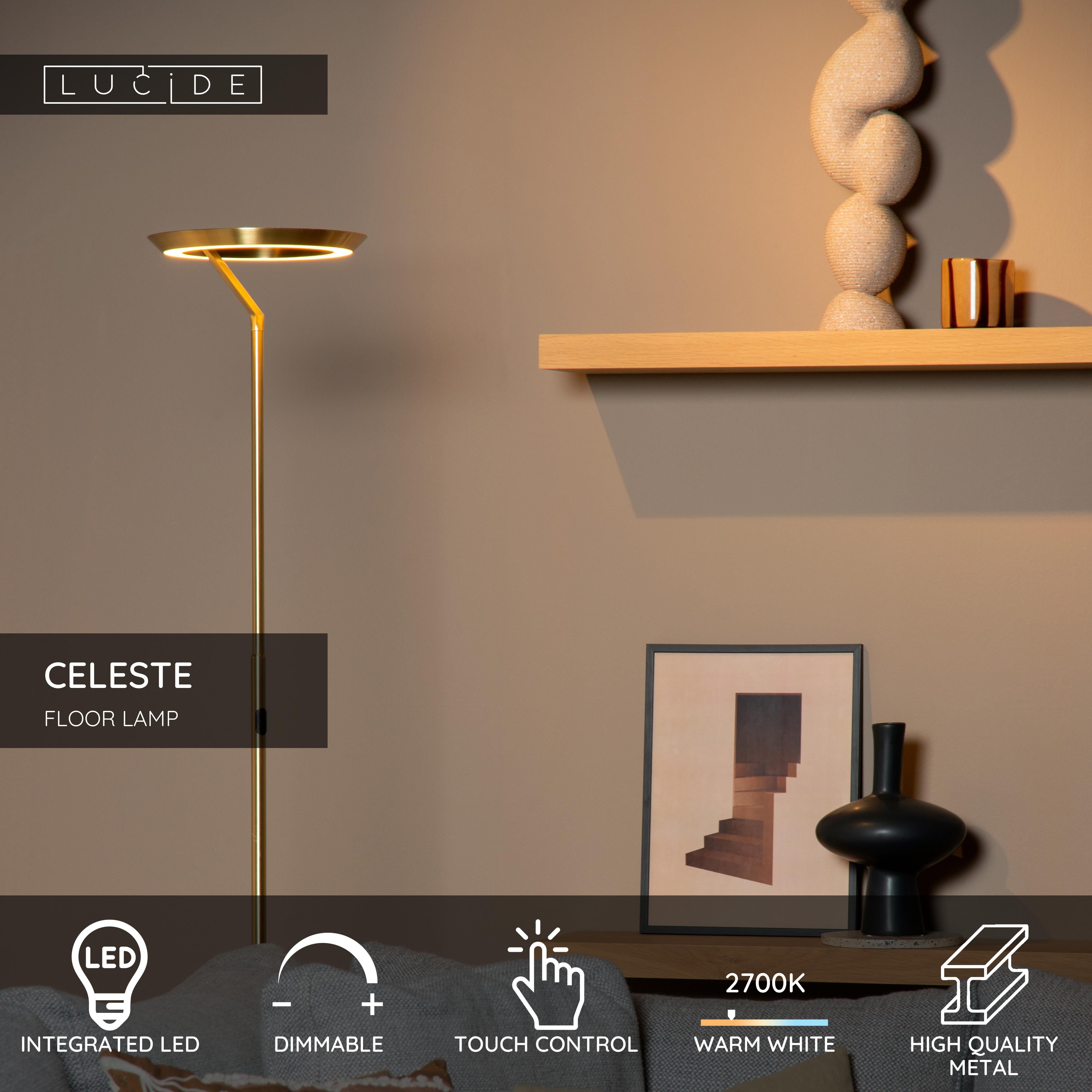 Celeste, Golvlampa, Matt Guld / Mässing - 28 cm