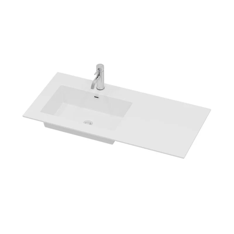 Tvättställ till badrumsmöbel - 95,4x46x1,5 cm - Vänstervänt - solid surface - matt vit - Haraldslund
