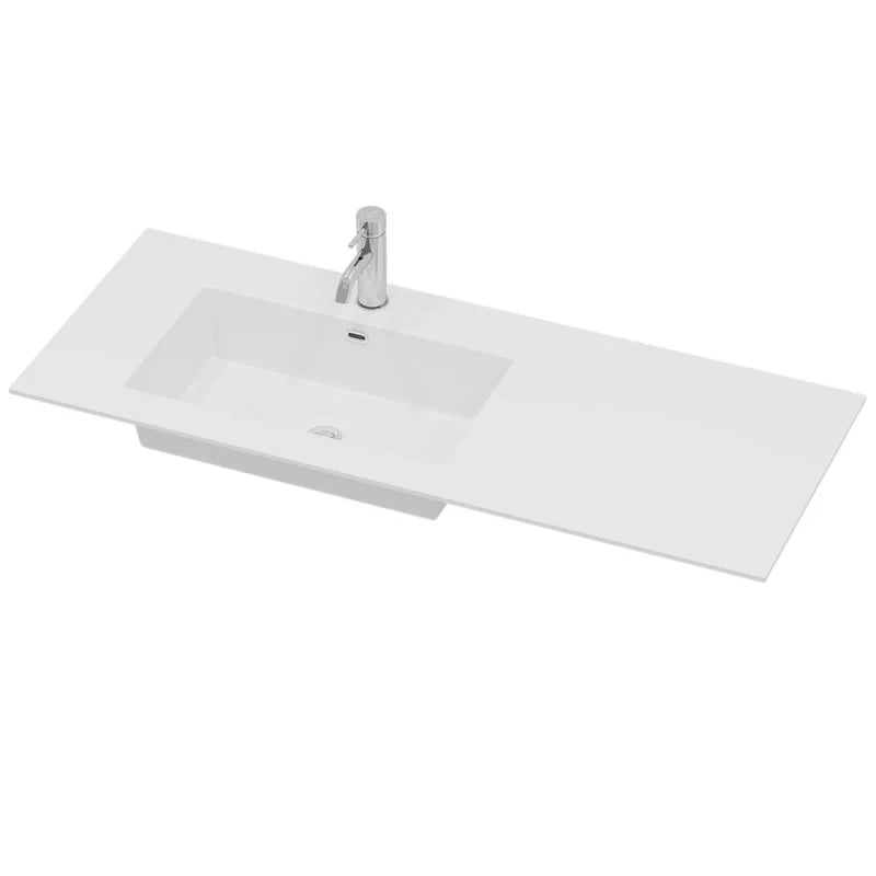 Tvättställ till badrumsmöbel - 95,4x46x1,5 cm - Vänstervänt - solid surface - matt vit - Haraldslund
