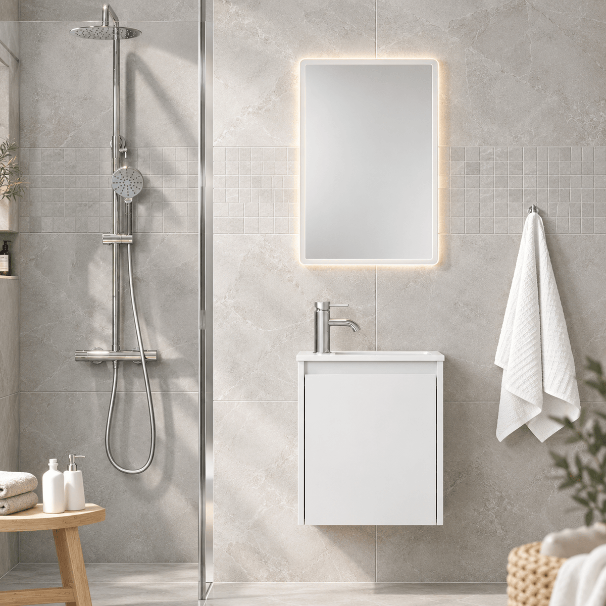 Rectangular LED mirror 39x60 cm with light - Como - MASTERSTORE - 8595677192995 - LED Mirrors - 01-039-11-58-02 - 8595677192995