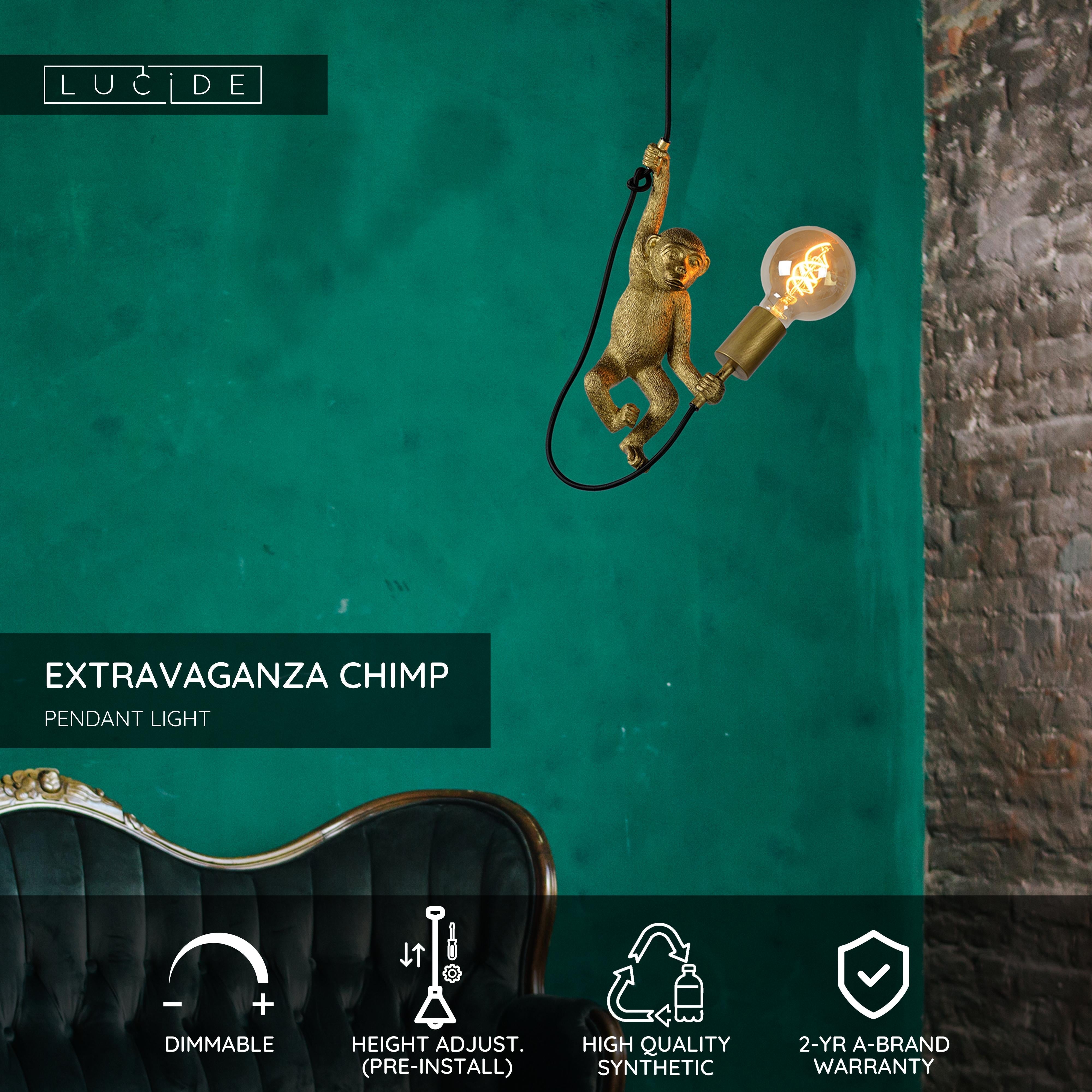 Extravaganza Chimp, Pendellampa, Svart - 17,6 cm