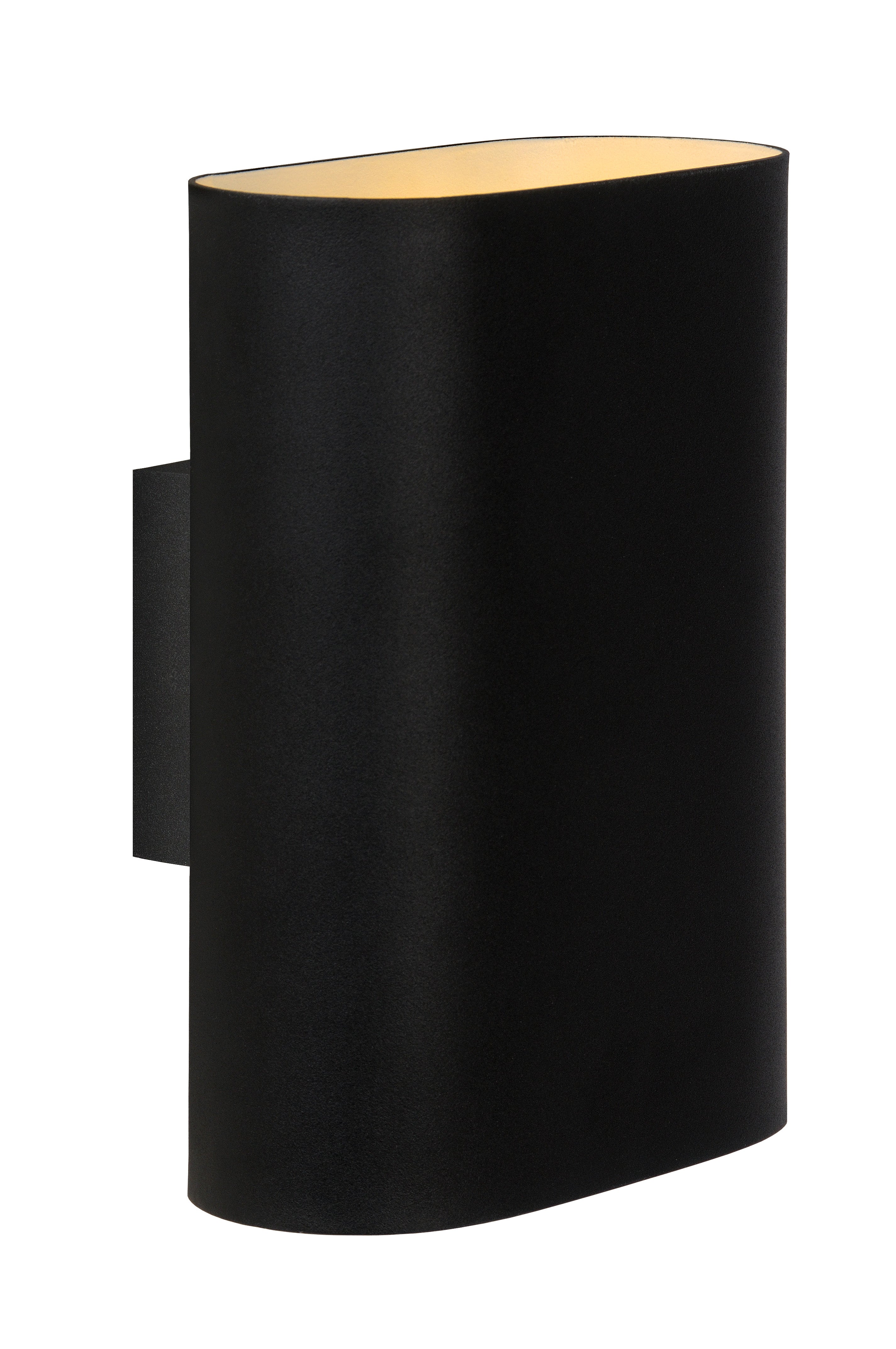 Ovalis, Väggbelysning, Svart - 8 cm