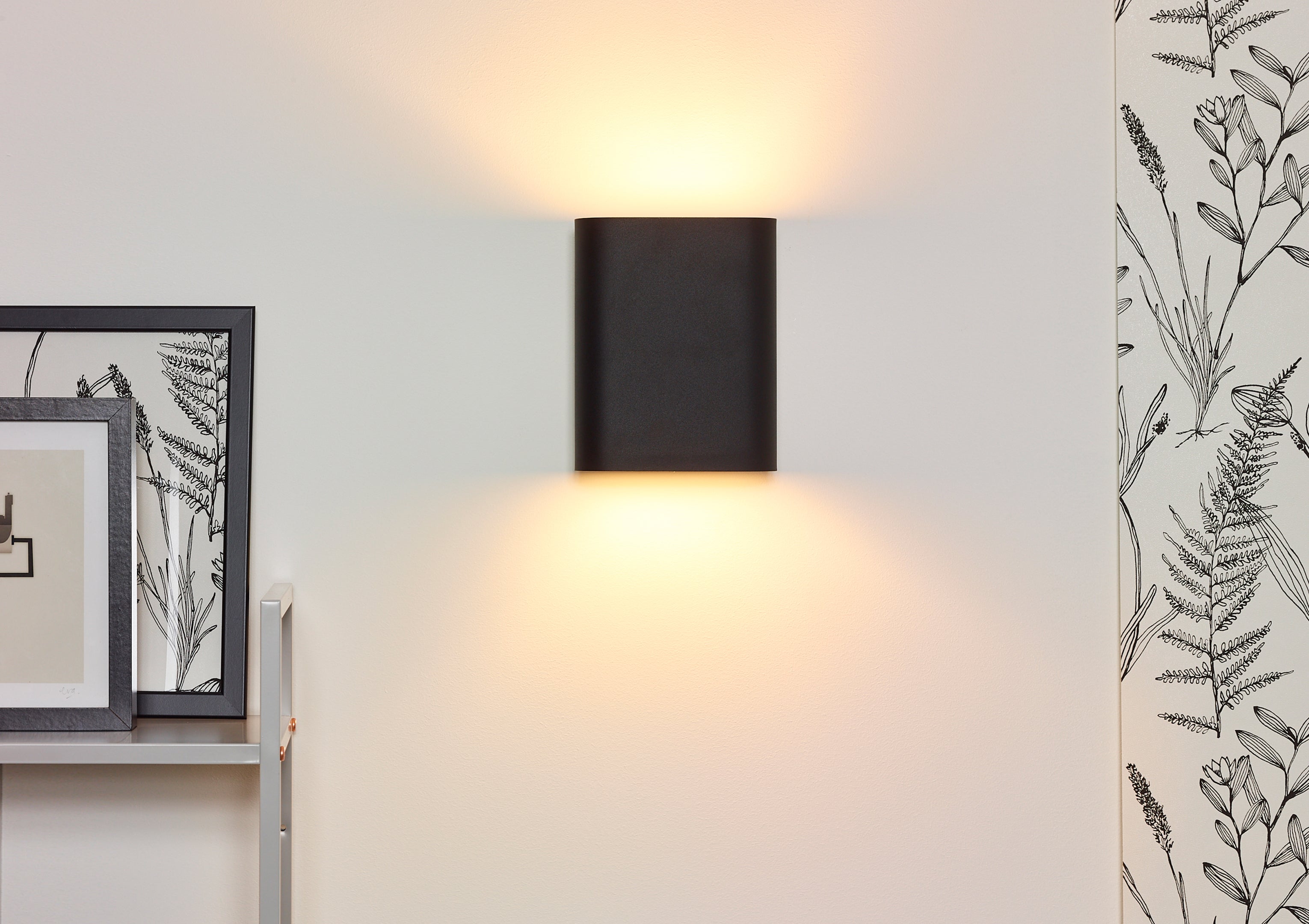 Ovalis, Vägglampor, Svart - 8 cm