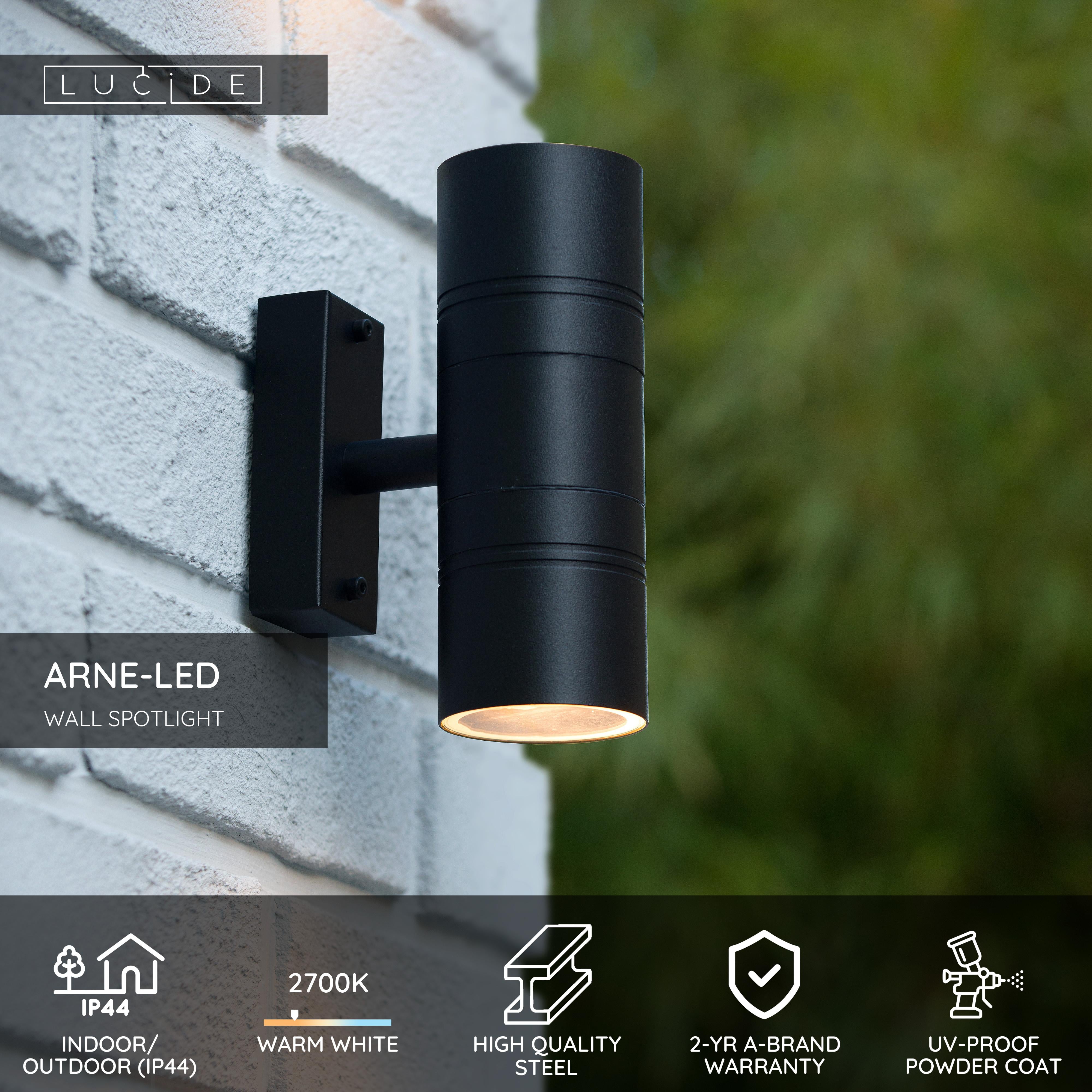 Arne-Led, Utomhusväggbelysning, Svart - 12 cm