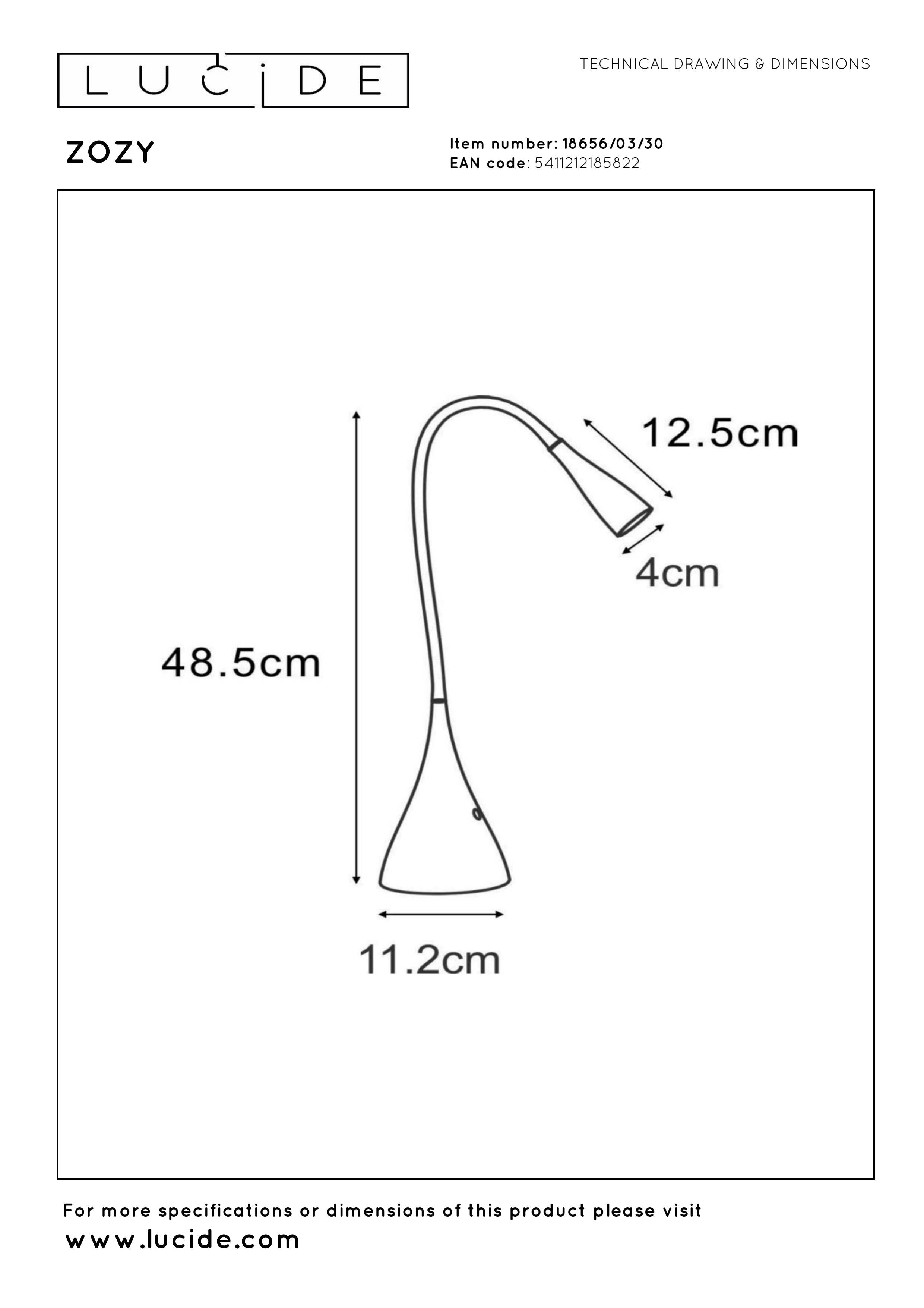 Zozy, skrivbordslampa, svart - 11,2 cm