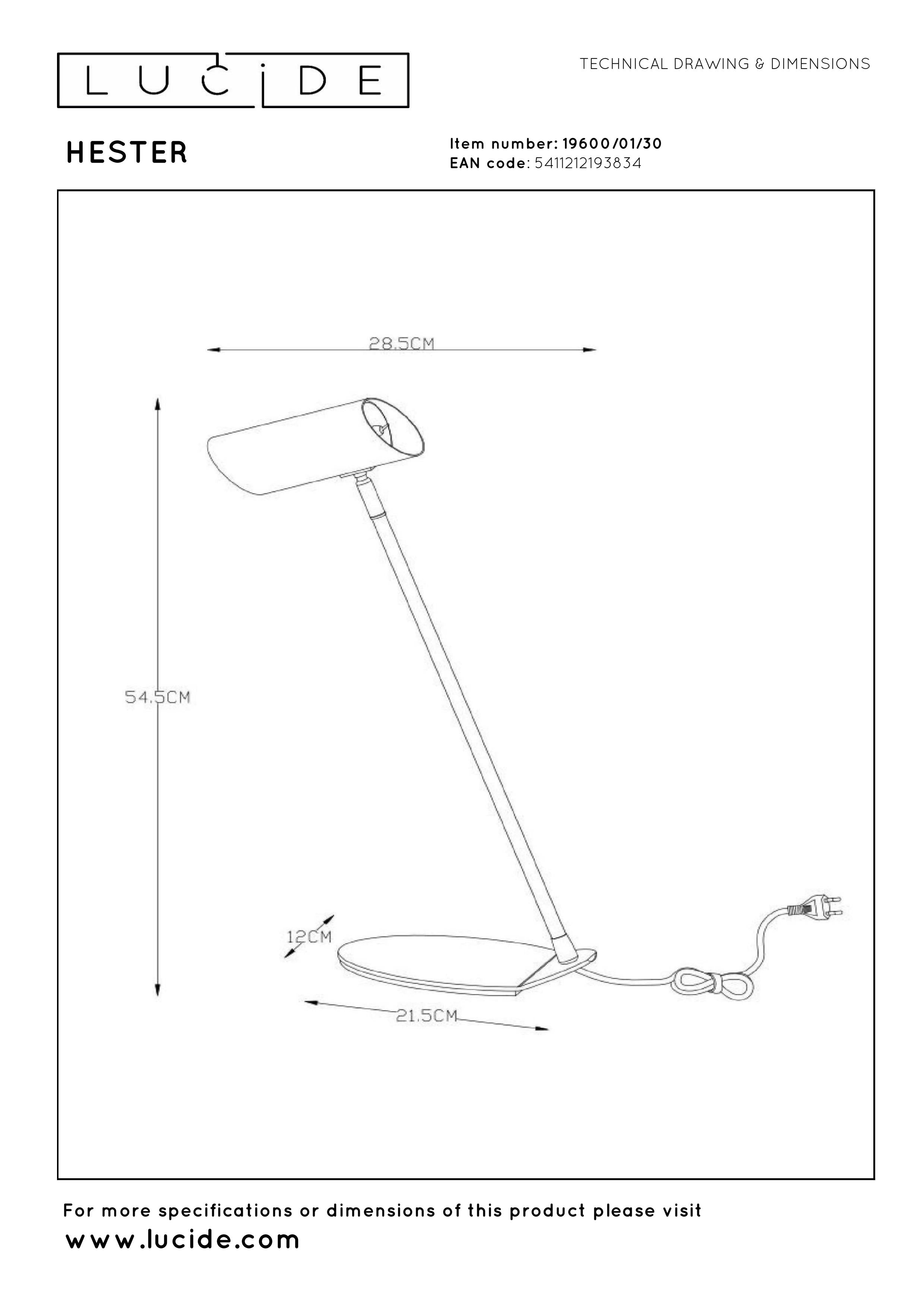 Hester, Skrivbordslampa, Antracit - 21,5 cm