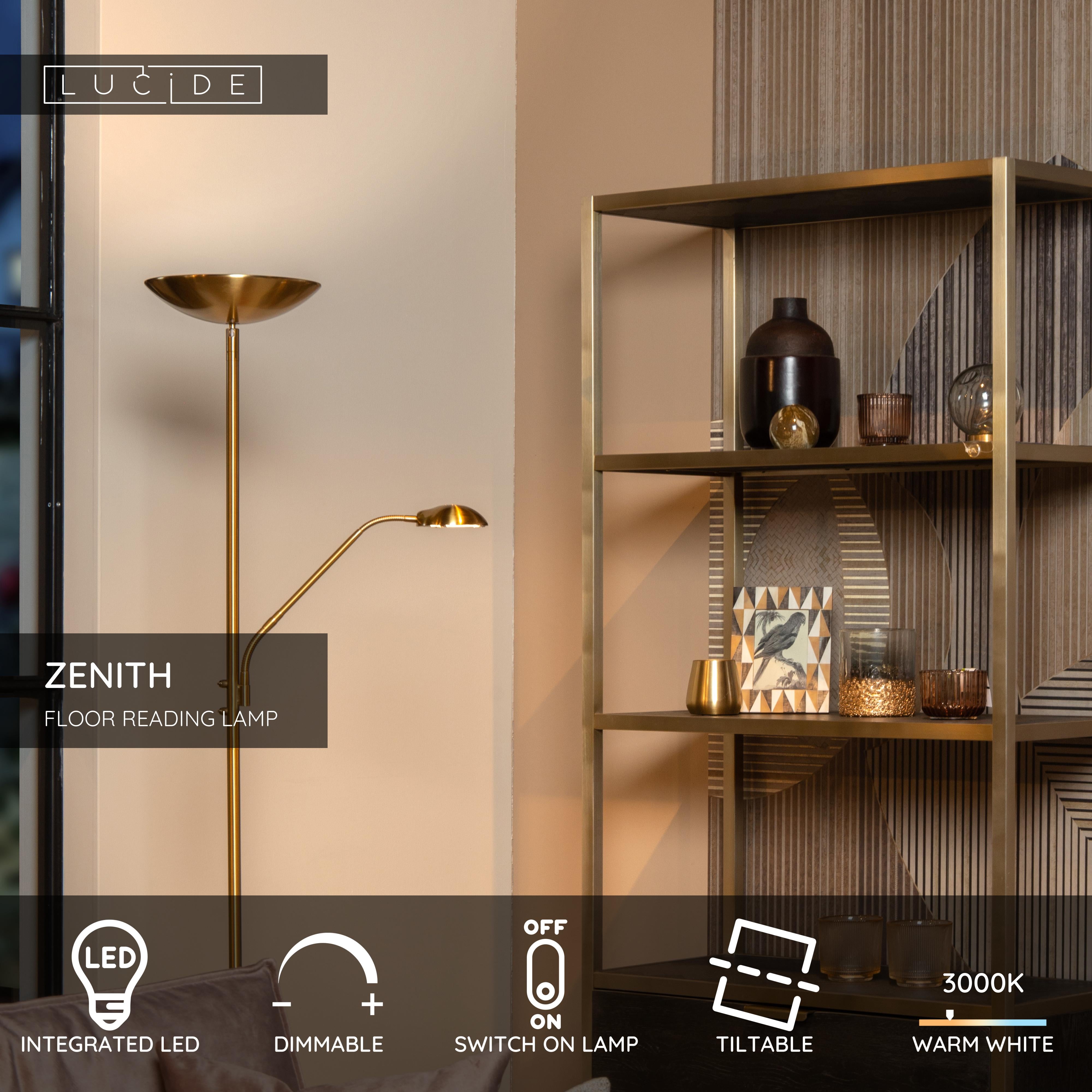 Zenith, Golvlampa, Matt Guld / Mässing - 53,2 cm