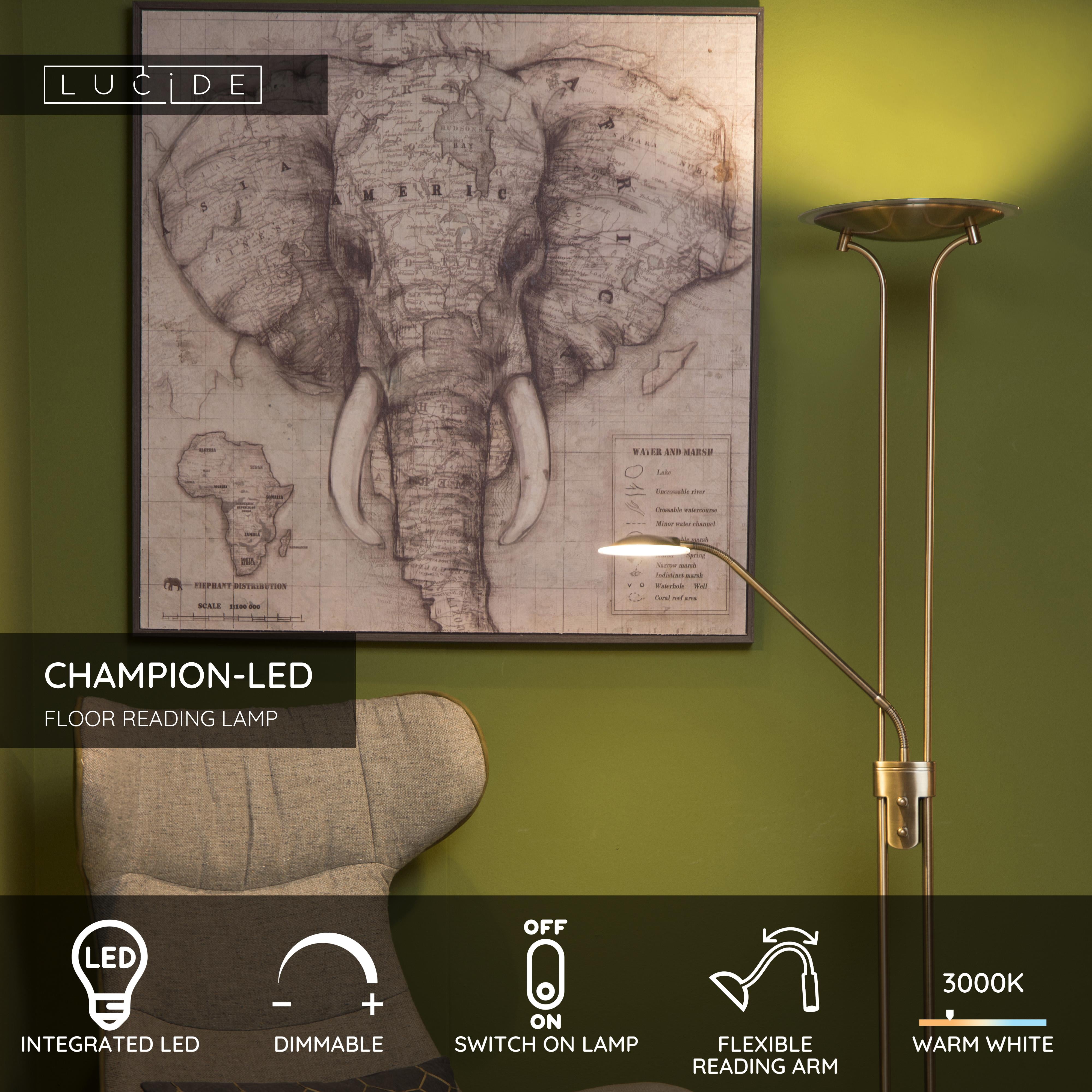 Champion-LED, Golvlampa, Brons - 46 cm