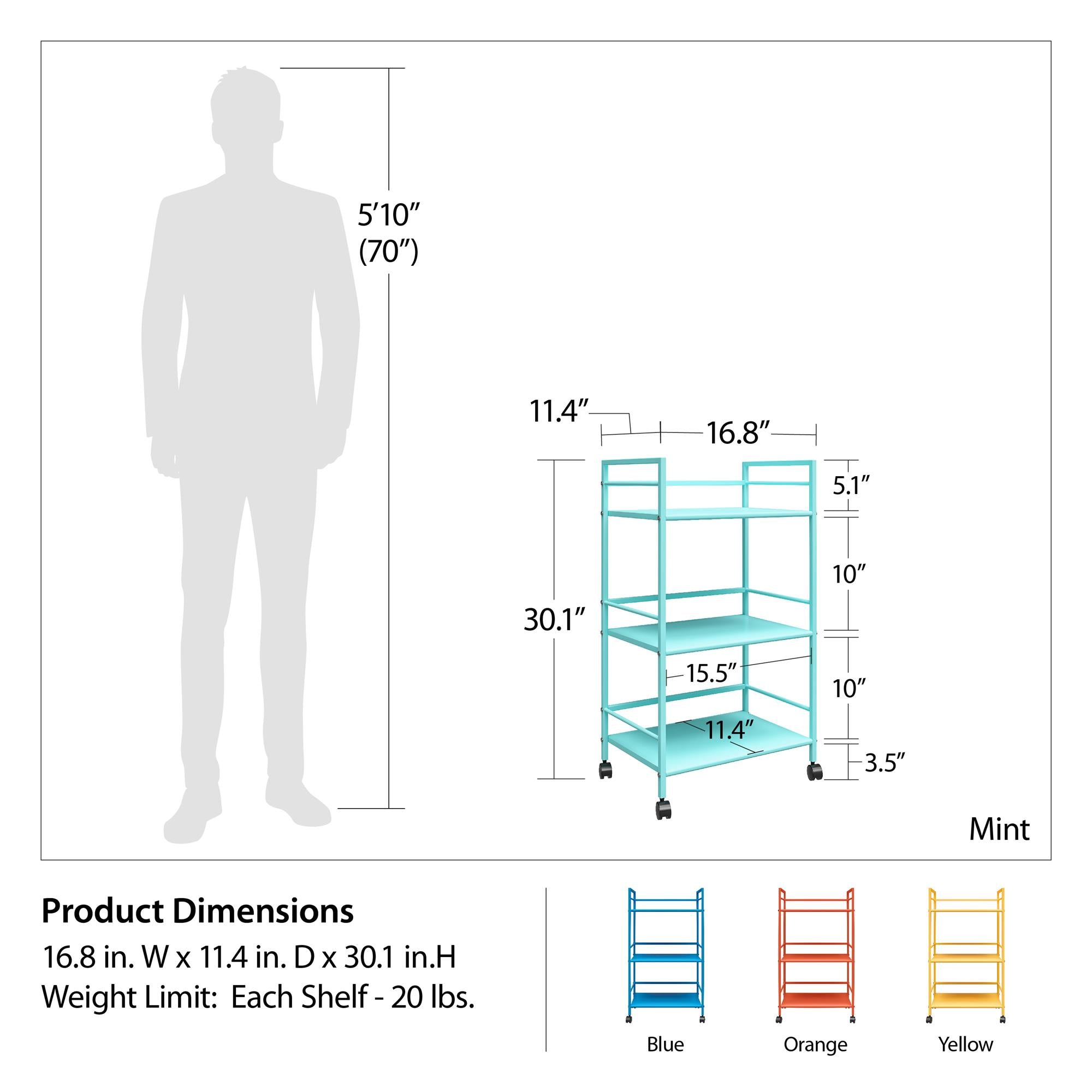 Cache rullbord, mintgrönt