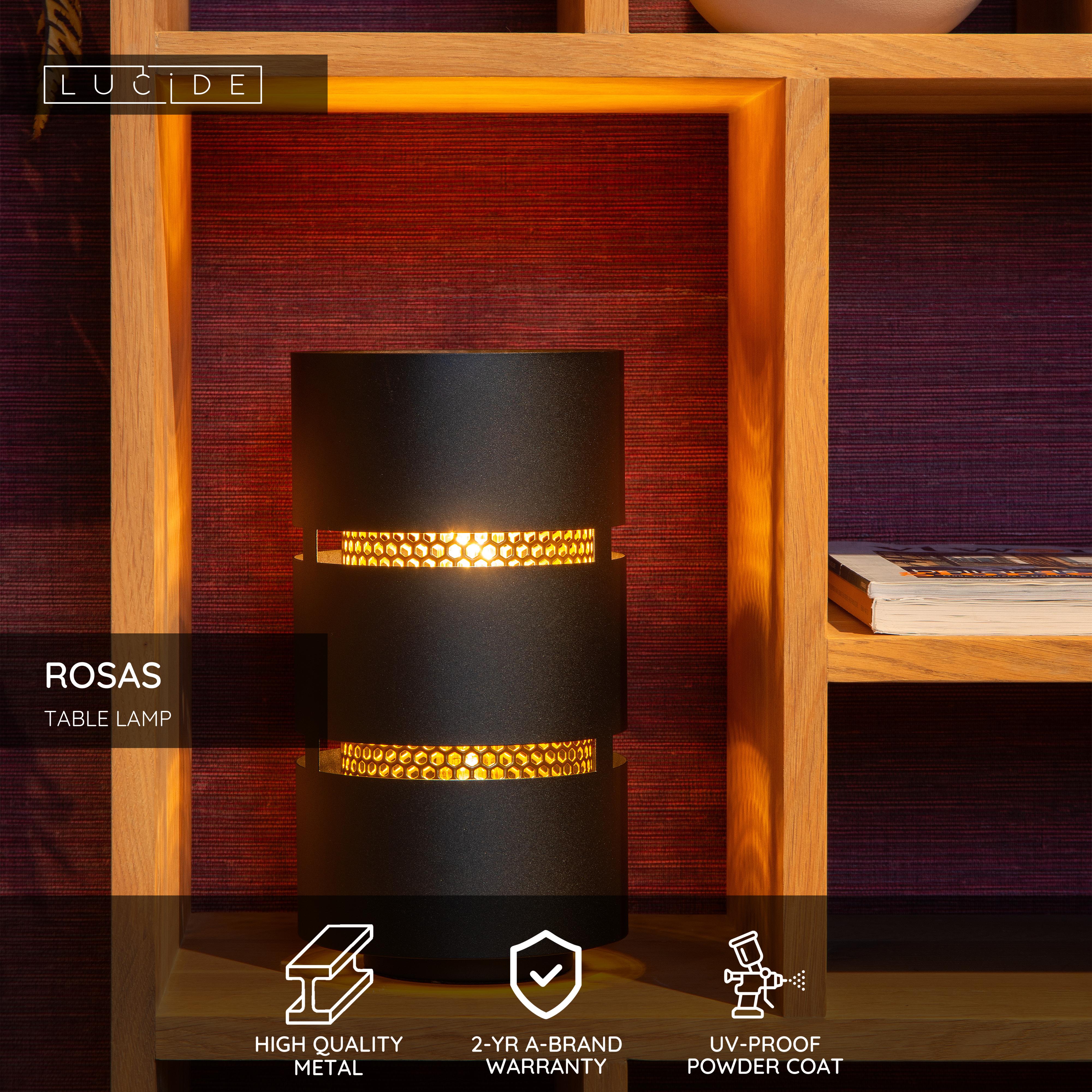 Rosas, Bordslampa, Svart - 16 cm