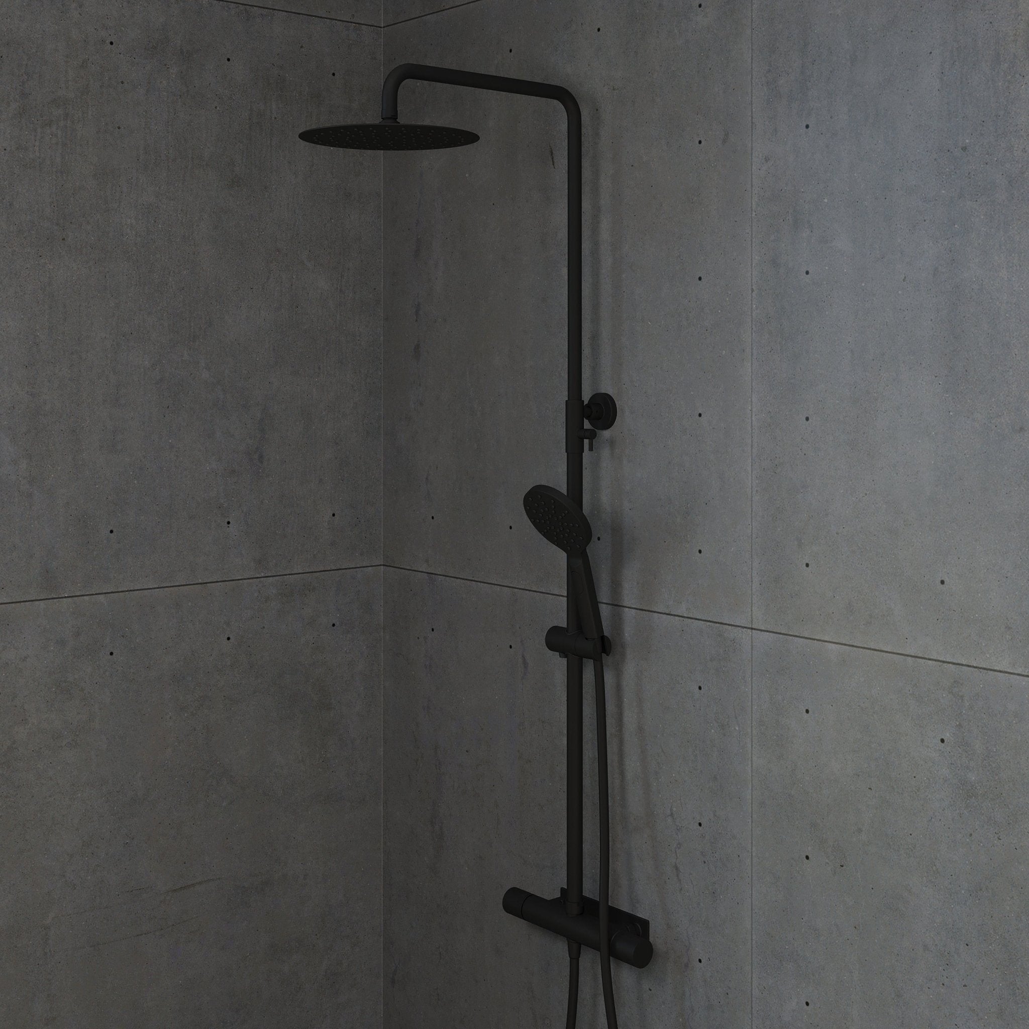 Dragør, Shower Tube Set, Black Mat - 16 cm - MASTERSTORE - 8595677129380 - Showersystems - 31-120-07-02-00 - 8595677129380