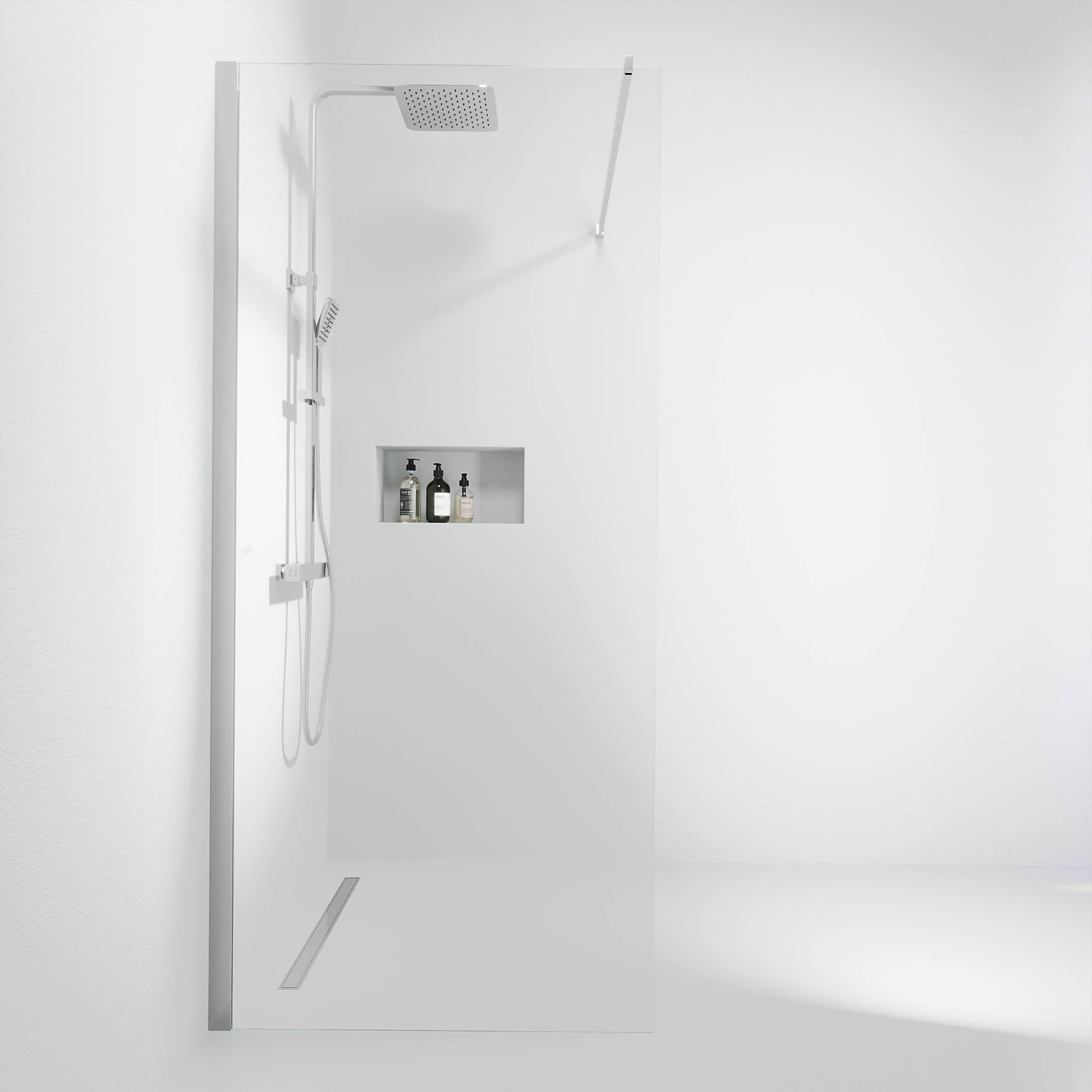 Sandefjord, Shower Wall, Clear/Chrome - 80 cm - MASTERSTORE - 8595677180497 - Shower Wall - 42 - 080 - 07 - 60 - 00 - 8595677180497