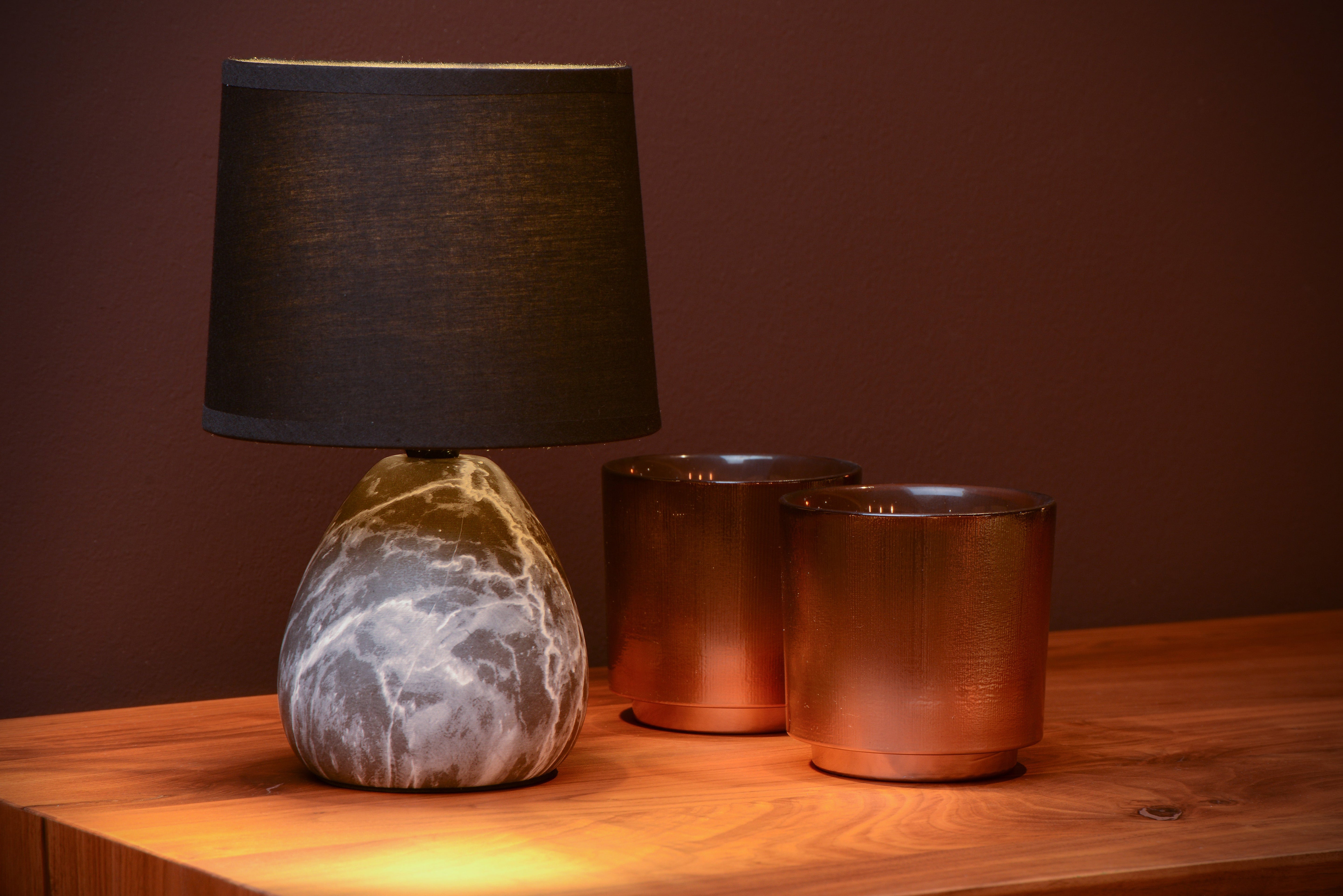 Marmo, Bordslampa, Svart - 16 cm