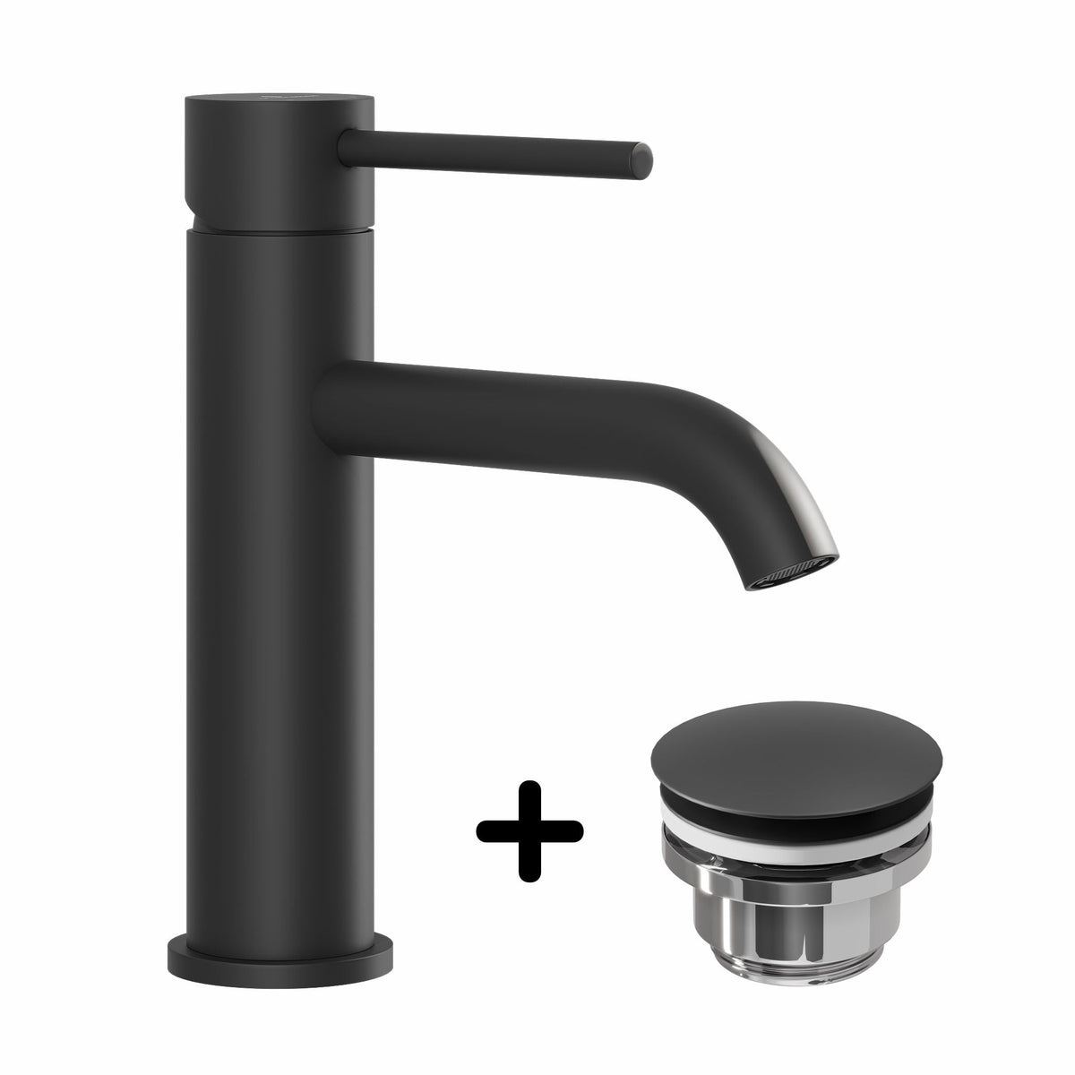 Basin Mixer & Rødby Waste Set – 16.8 cm – Mat Black – Søvang - MASTERSTORE - 8595677159752 - Washbasin Mixers - 48-018-01-02-02 - 8595677159752