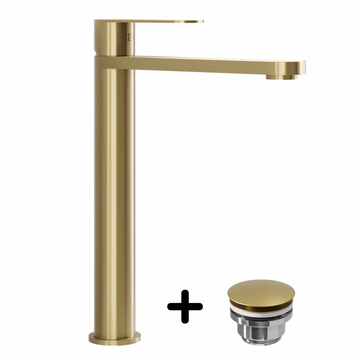 Tall Basin Mixer & Rødby Waste Set – 27.3 cm – Brushed Brass – Tårnby - MASTERSTORE - 8595677159837 - Washbasin Mixers - 48-027-02-70-02 - 8595677159837
