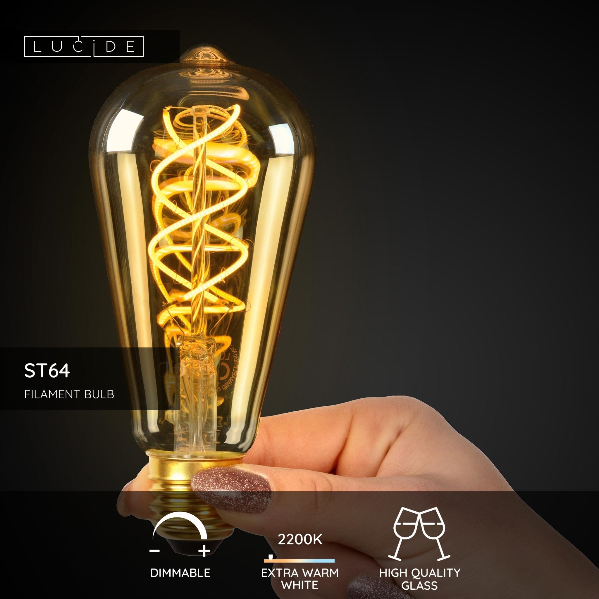 St64, Filament bulb, Amber - 6,4 cm - MASTERSTORE - 5411212491060 - Light Bulbs - 49034/05/62 - 5411212491060