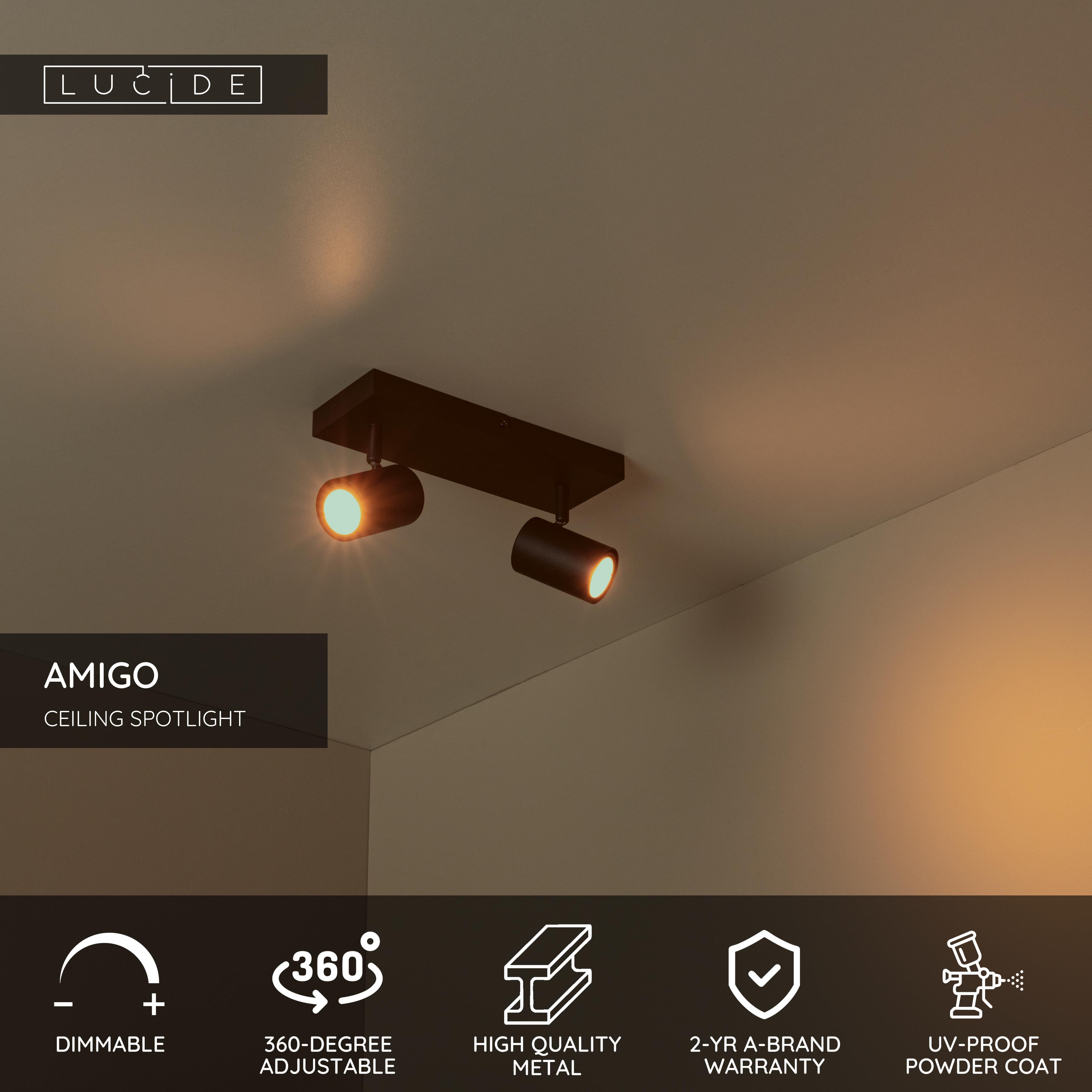 Amigo, taklampa, svart – 10 cm
