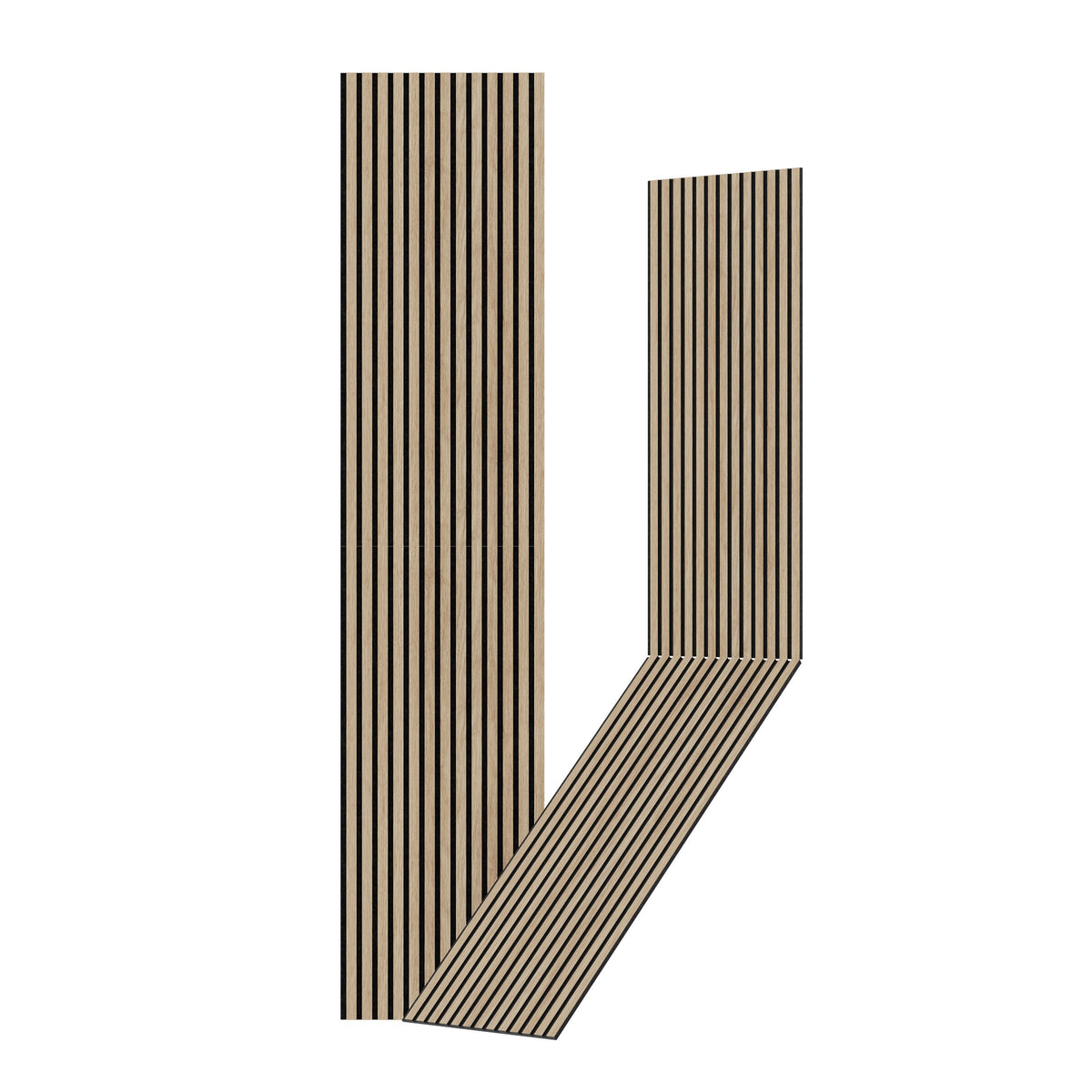 Akustikpanel 240 x 52 cm - 12 mm - Ljus ek - Vasahamn