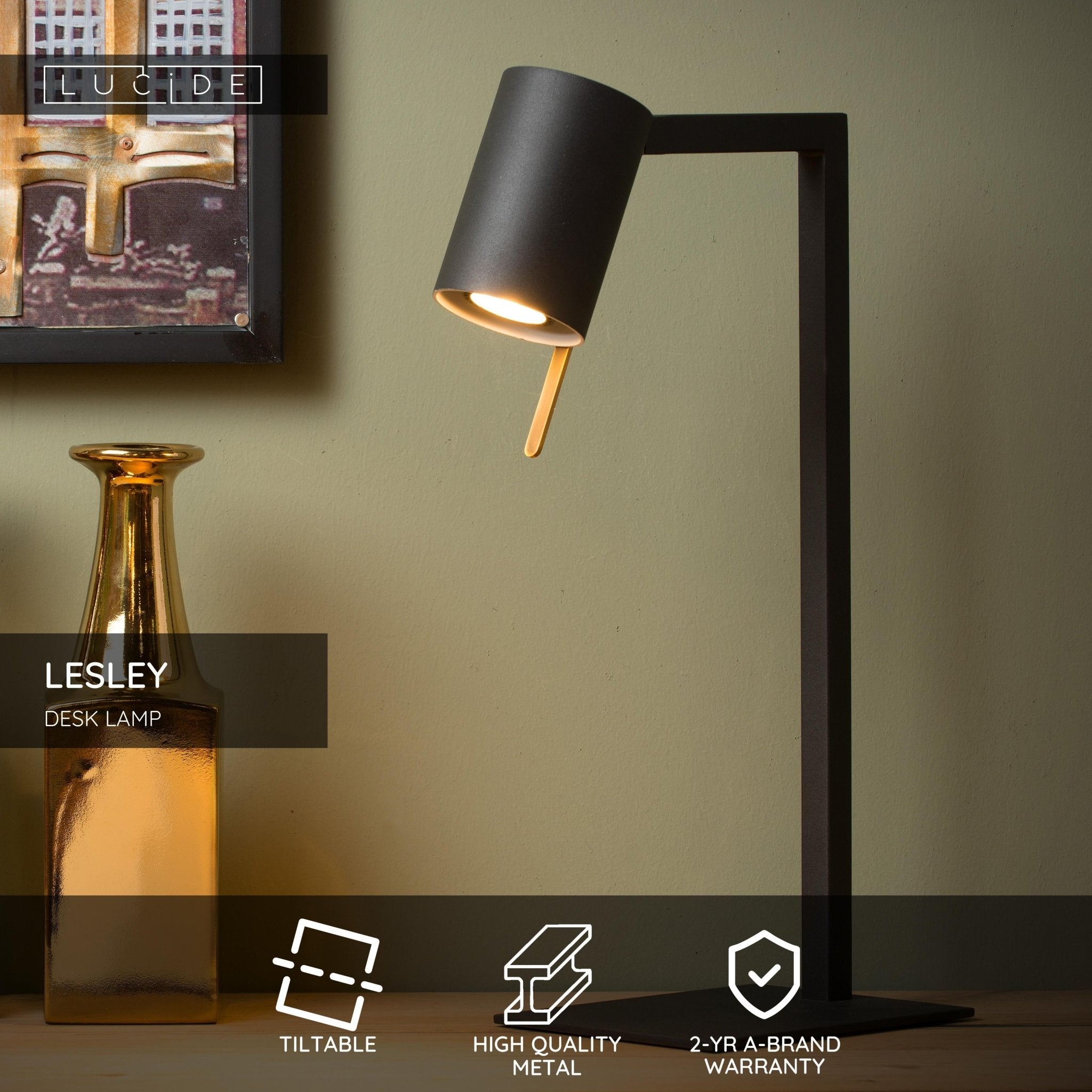 Lesley, skrivbordslampa, svart - 16 cm - Bordslampor - Lesley, skrivbordslampa, svart - 16 cm -