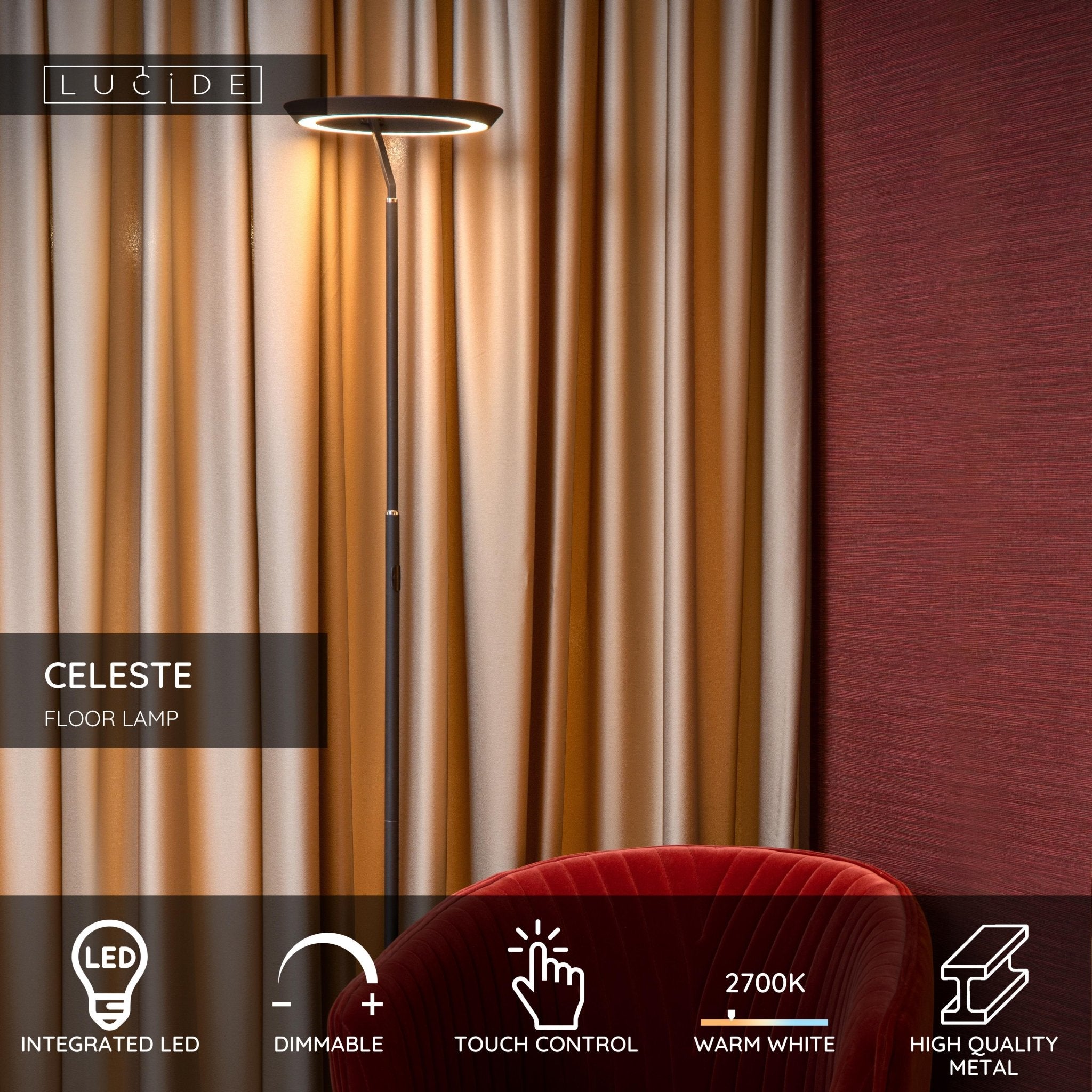 Celeste, golvlampa, svart - 28 cm - Golvlampor - Celeste, golvlampa, svart - 28 cm -