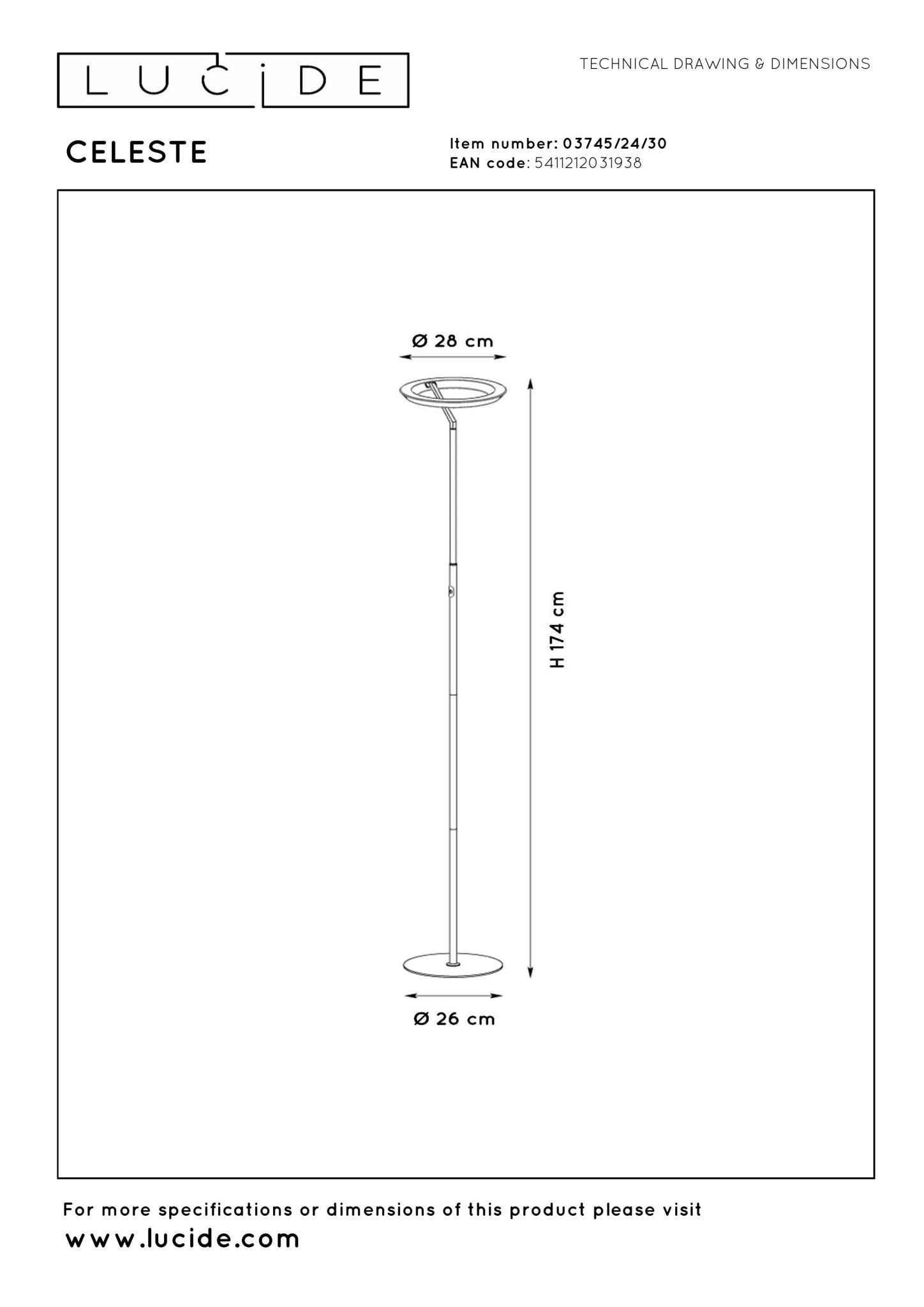 Celeste, golvlampa, svart - 28 cm - Golvlampor - Celeste, golvlampa, svart - 28 cm -