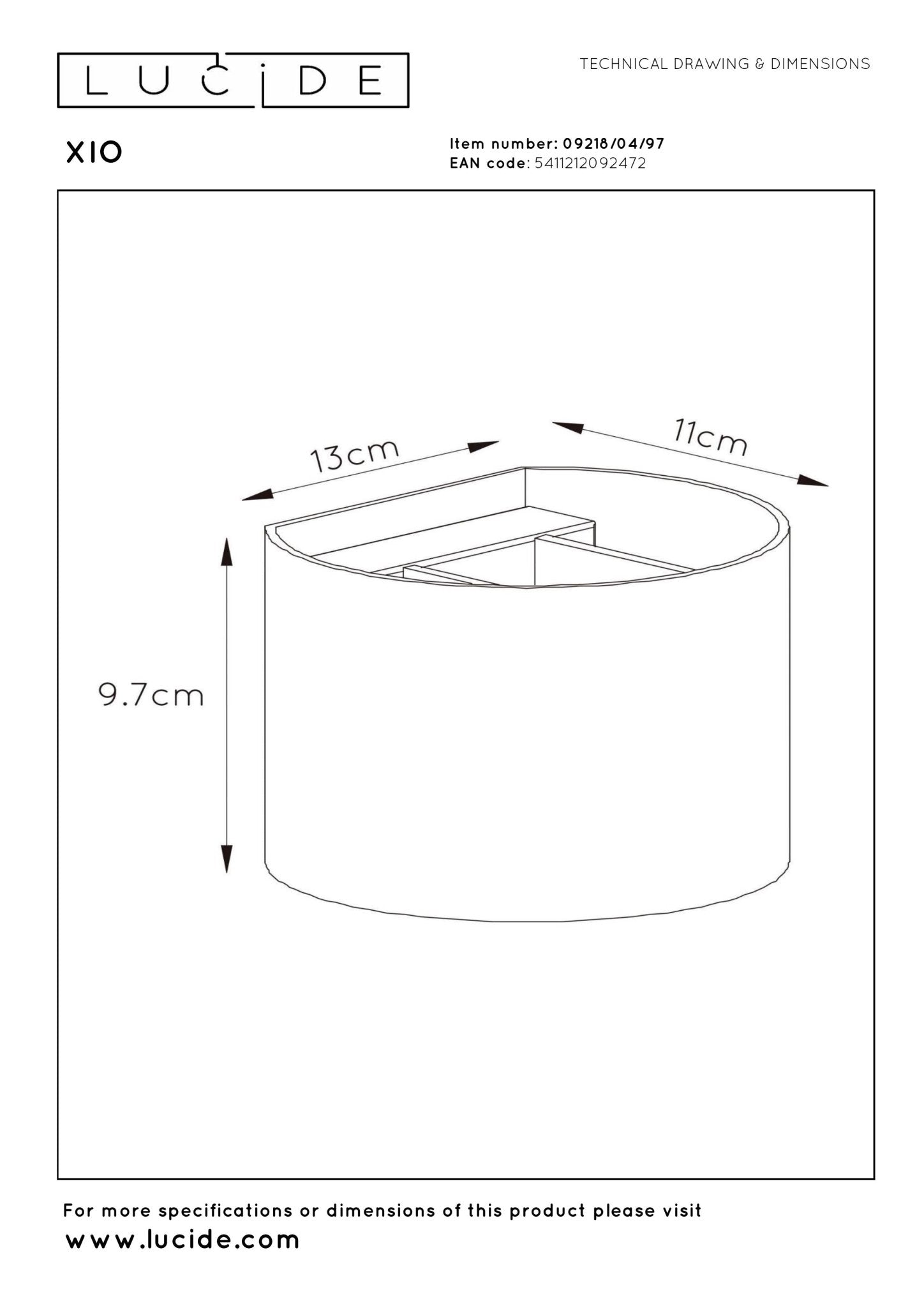 Xio, Vägglampor, rostbrun - 13 cm - Vägglampor - Xio, Vägglampor, rostbrun - 13 cm -