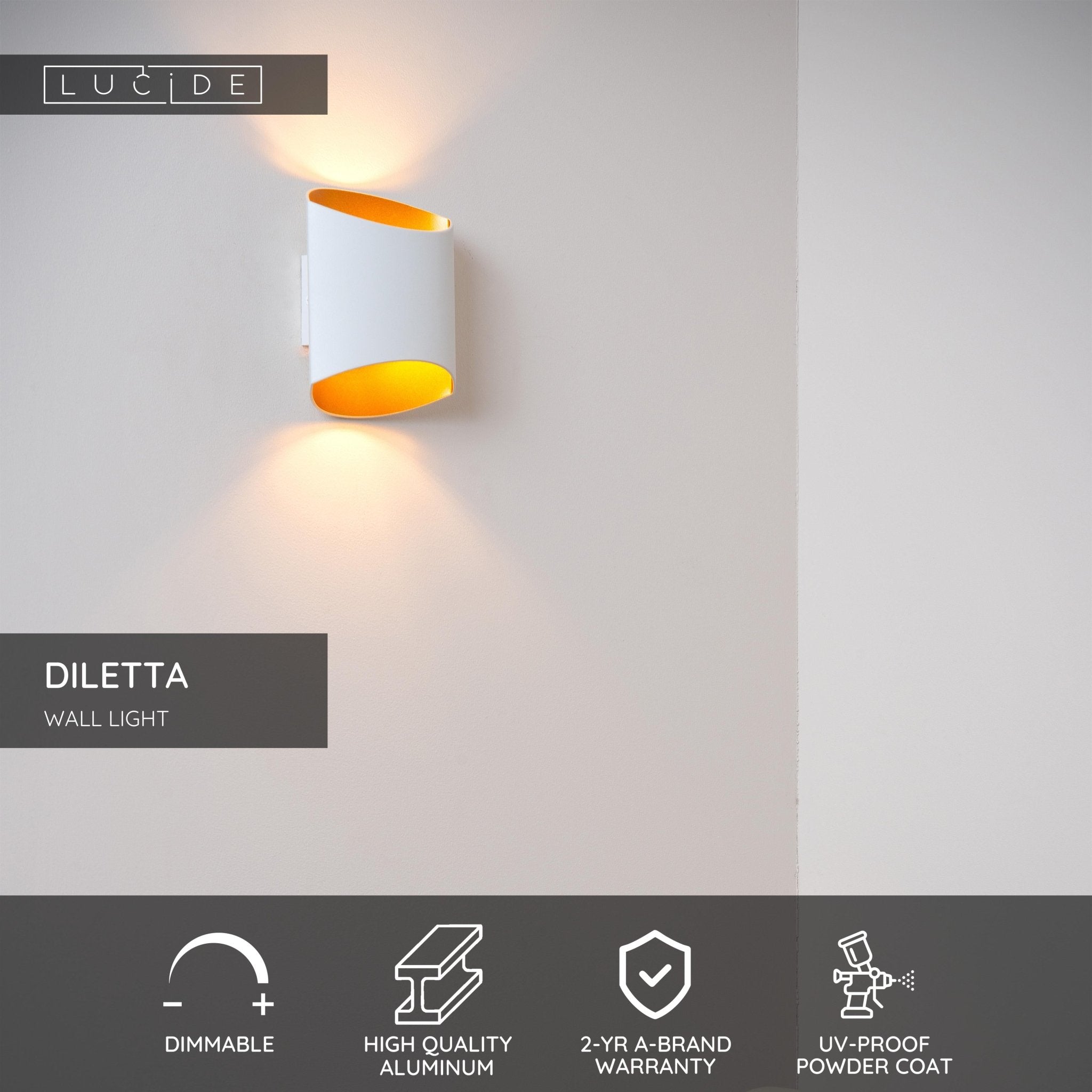 Diletta, Vägglampor, Vit - 8 cm - Vägglampor - Diletta, Vägglampor, Vit - 8 cm -