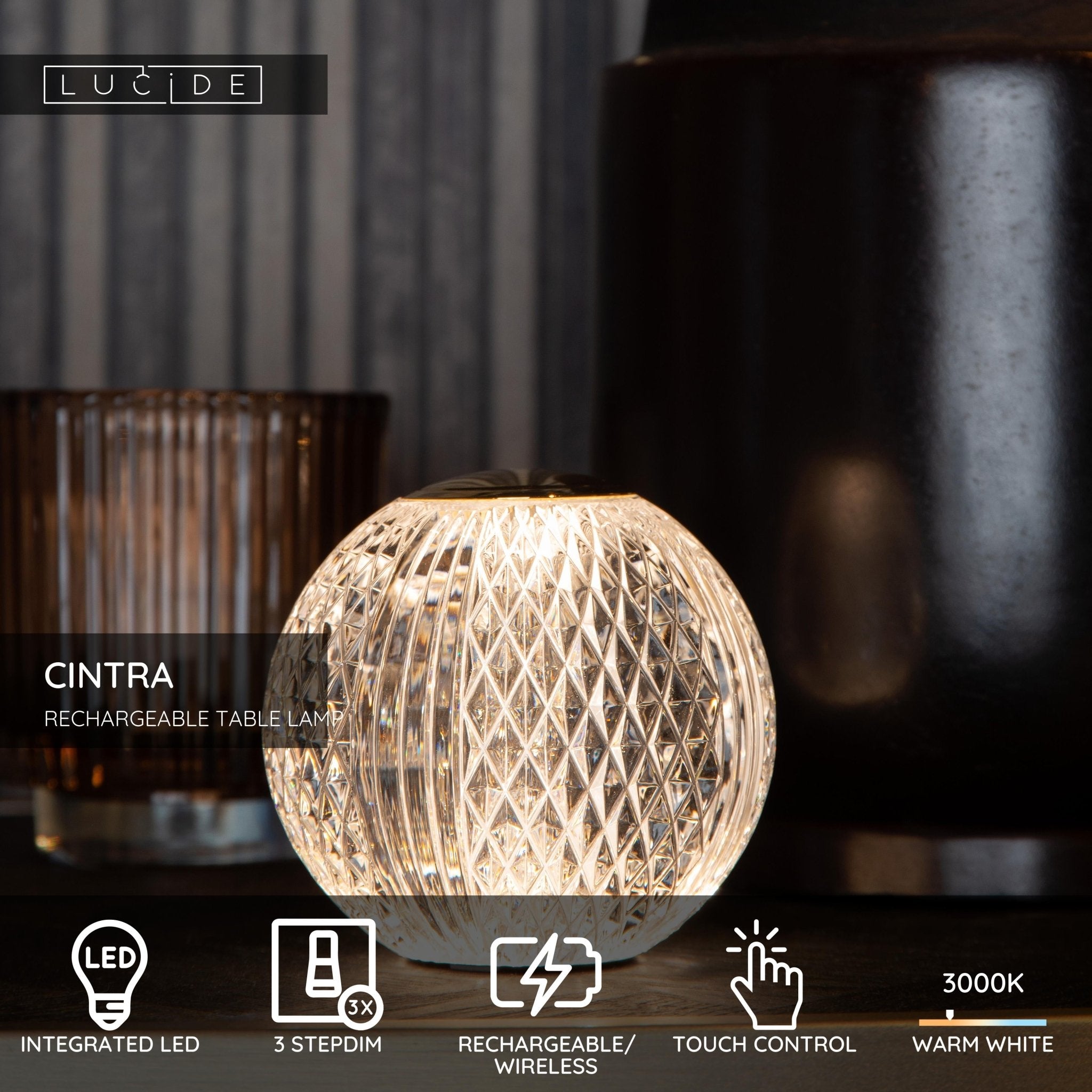 Cintra, bordslampa, transparent – 11 cm - Bordslampor - Cintra, bordslampa, transparent – 11 cm -