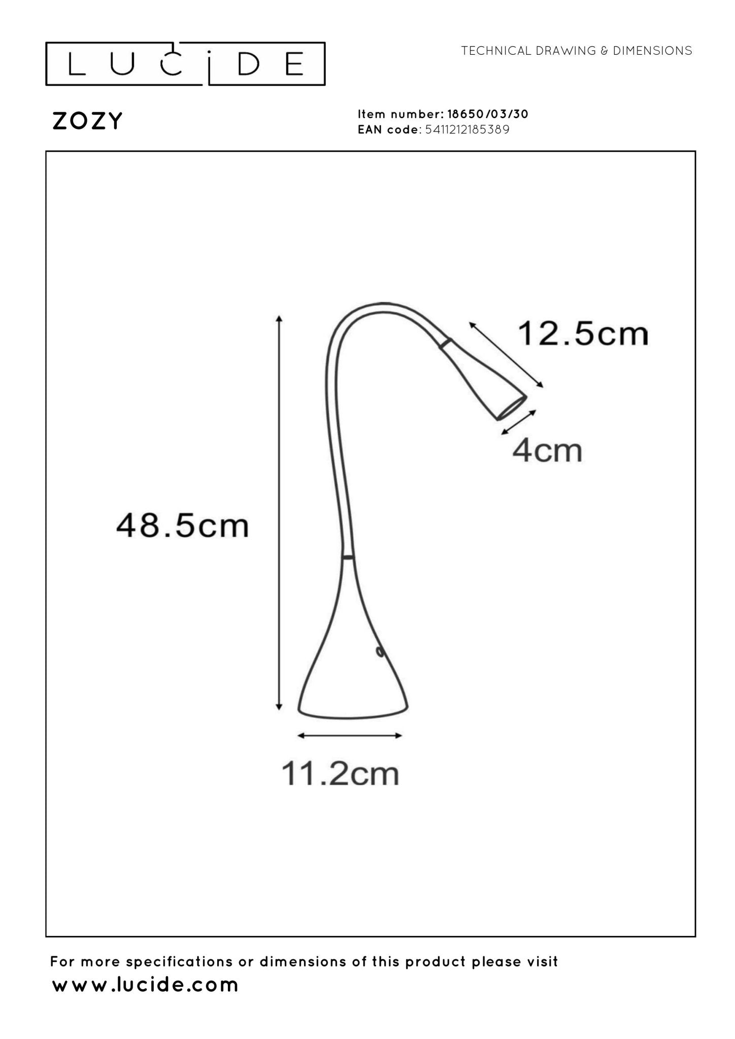 Zozy, skrivbordslampa, svart - 11,2 cm - Bordslampor - Zozy, skrivbordslampa, svart - 11,2 cm -