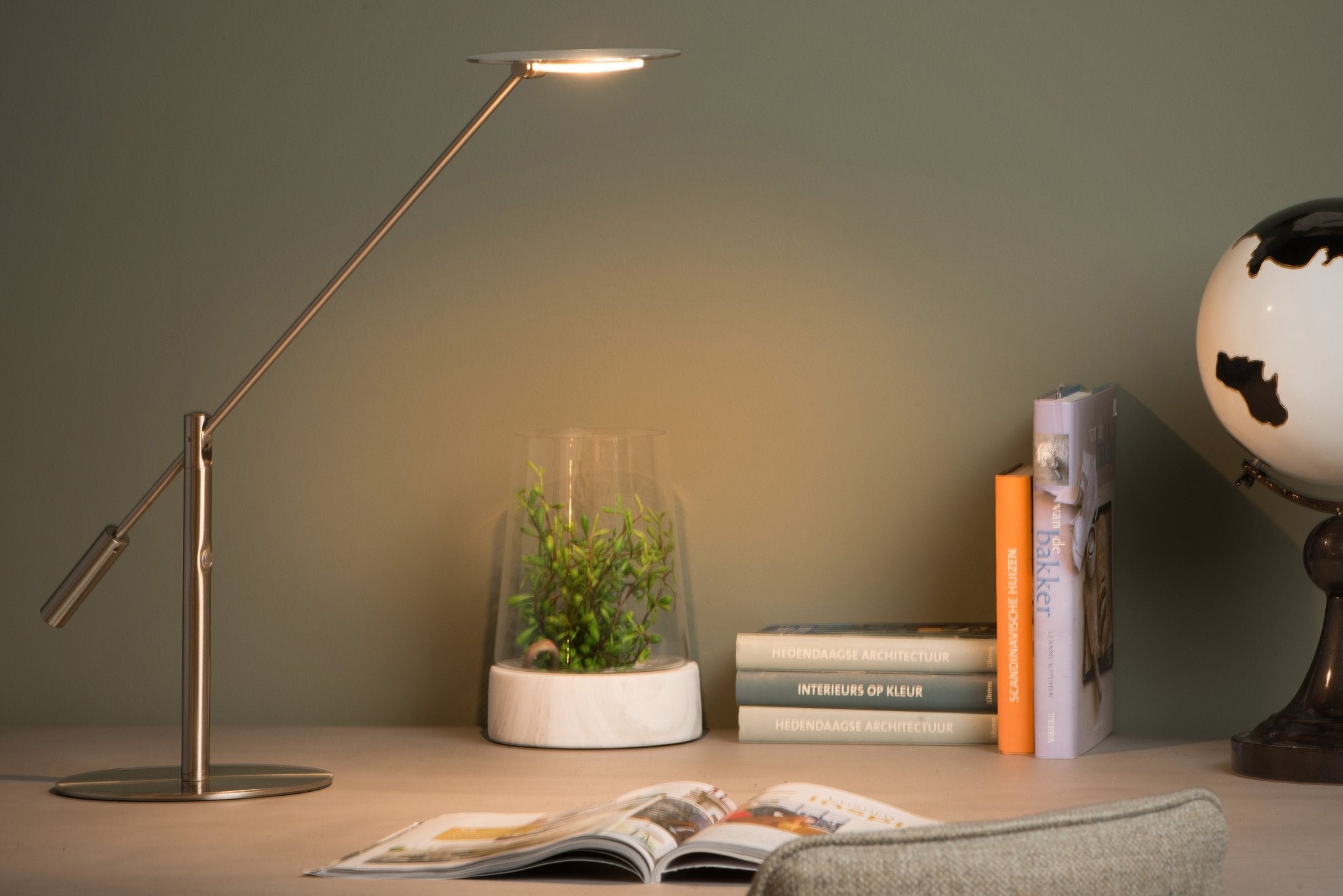 Anselmo, skrivbordslampa, satin - krom - 18 cm - Bordslampor - Anselmo, skrivbordslampa, satin - krom - 18 cm -