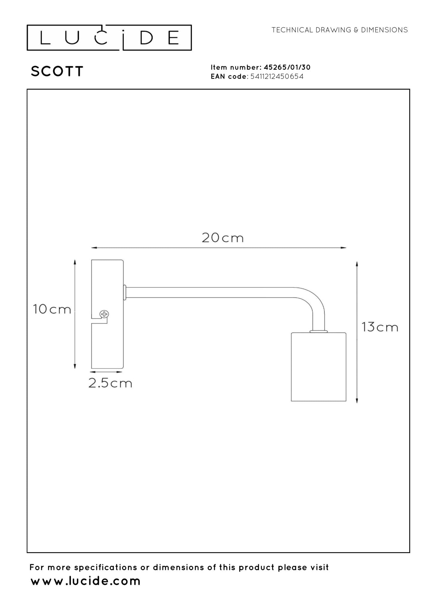 Scott, Vägglampor, svart - 10 cm - Vägglampor - Scott, Vägglampor, svart - 10 cm -