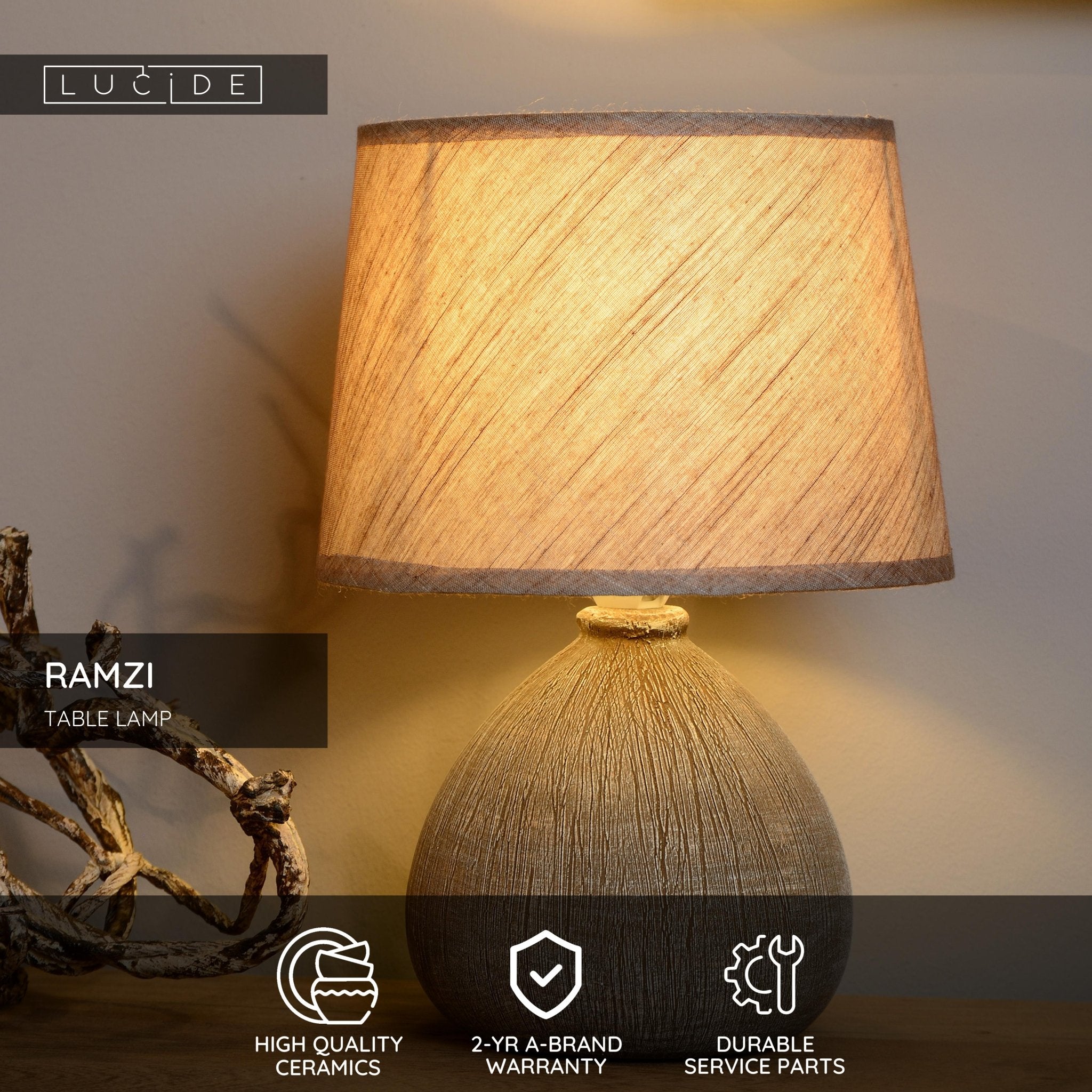 Ramzi, bordslampa, brun - 18 cm - Bordslampor - Ramzi, bordslampa, brun - 18 cm -
