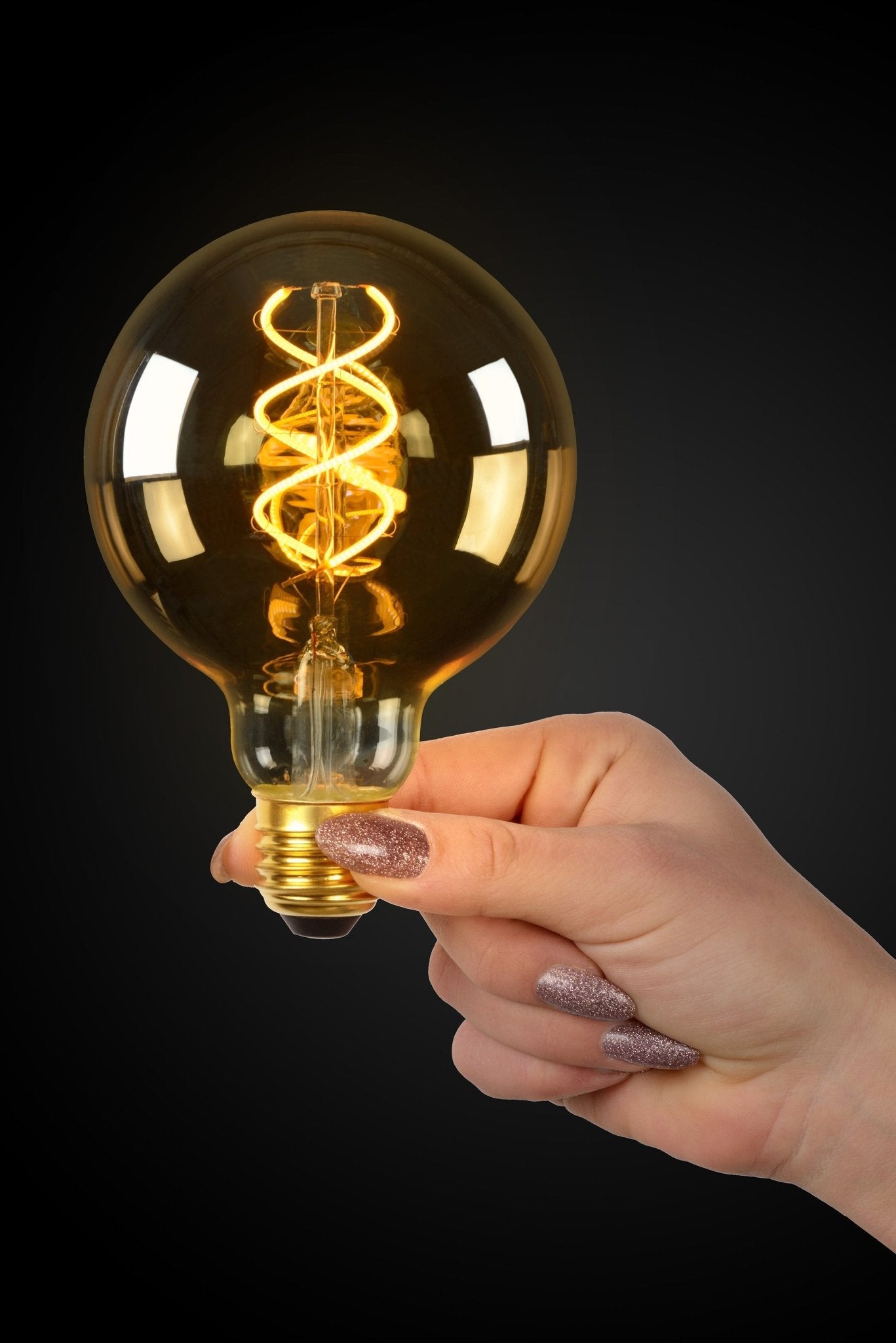 G95, glödtrådslampa, bärnsten - 9,5 cm - Ljuskällor - G95, glödtrådslampa, bärnsten - 9,5 cm -