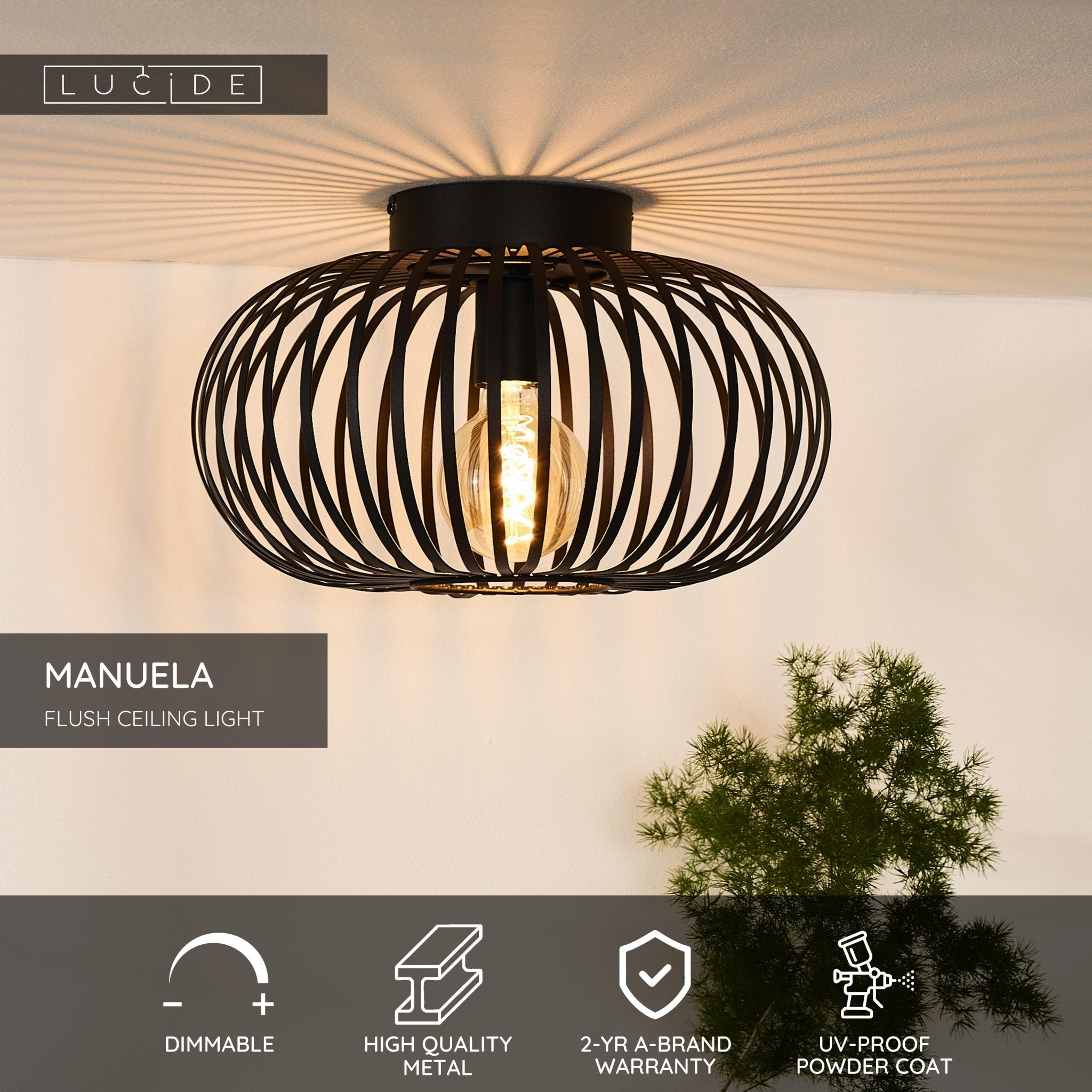 Manuela, taklampa, svart - 39,5 cm - Taklampor - Manuela, taklampa, svart - 39,5 cm -