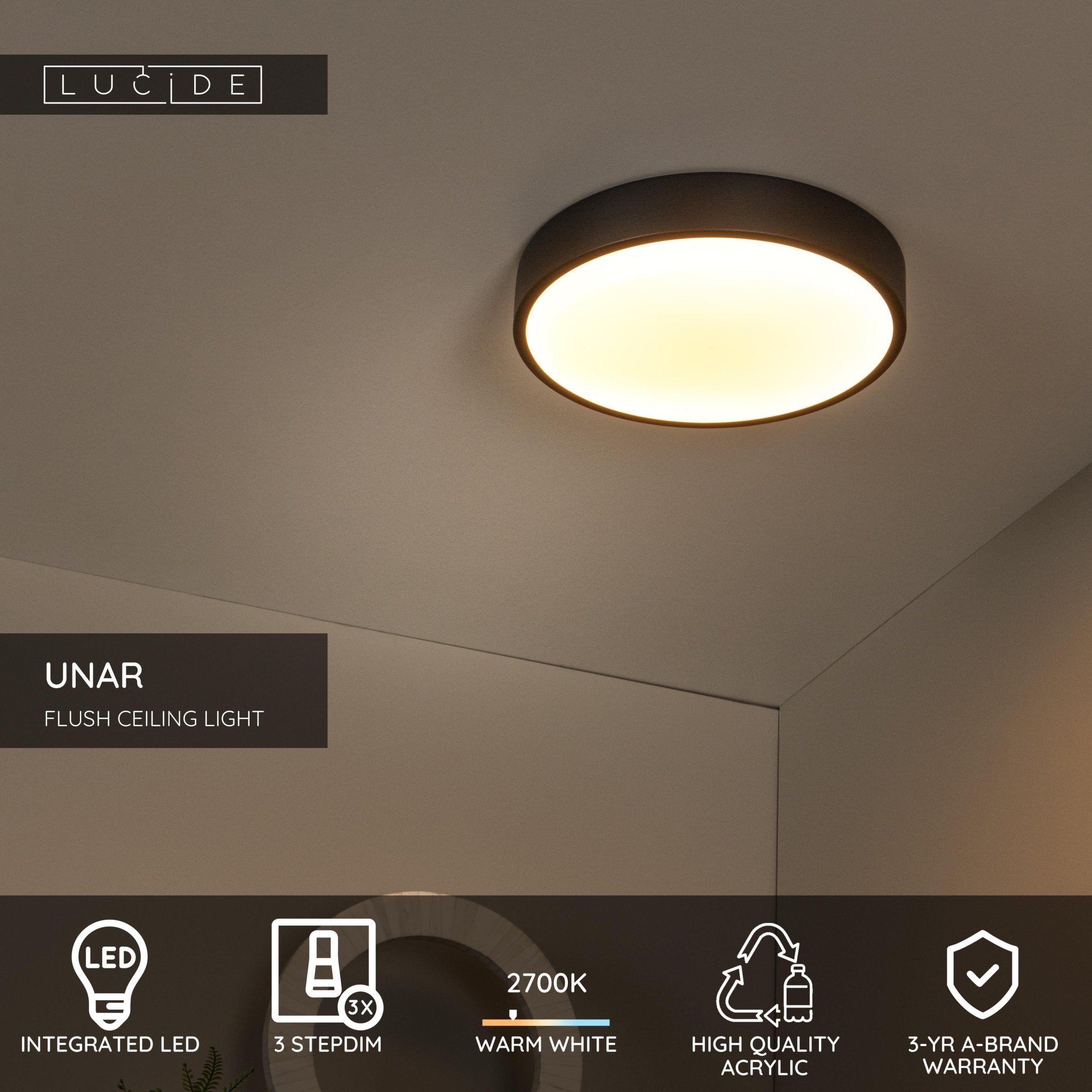 Unar, taklampa, svart - 30 cm - Taklampor - Unar, taklampa, svart - 30 cm -