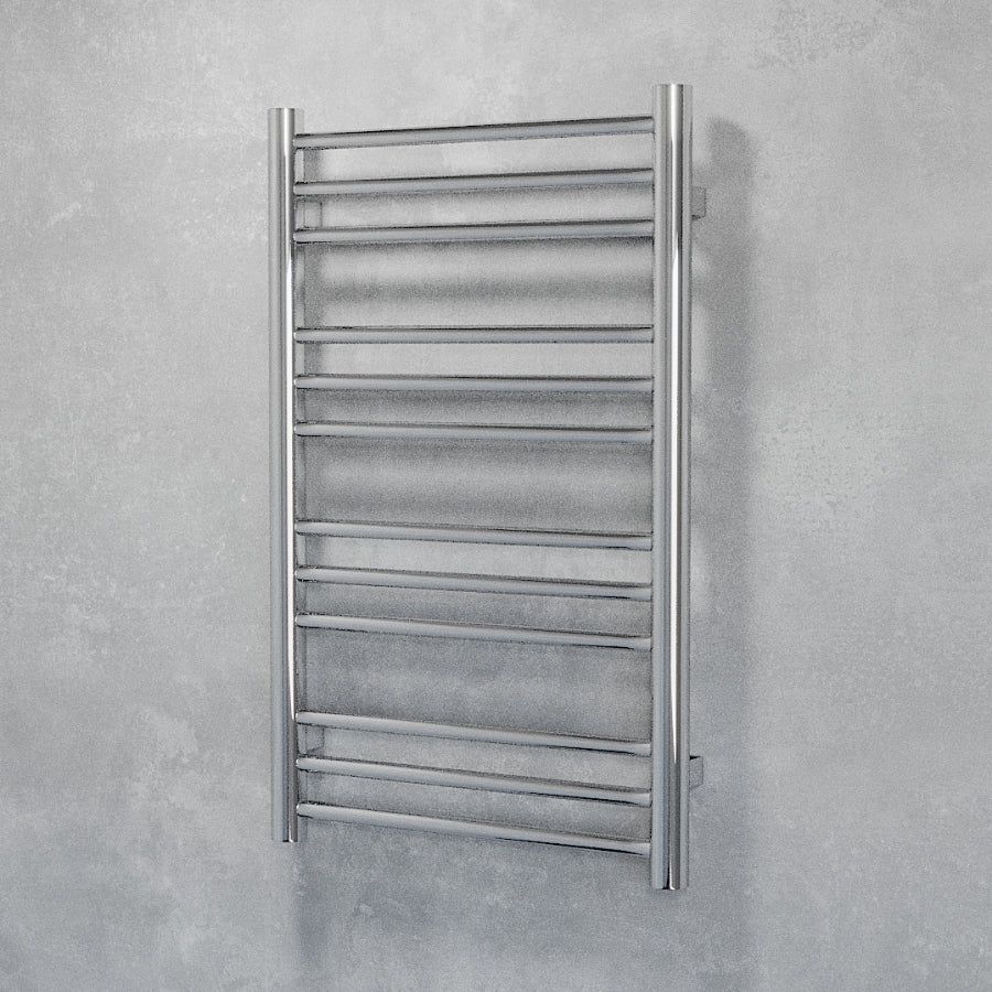 Towel heater - 50x78,5 cm - for electric connection and central heating, 12 horizontal bars - matte black - PIVO 12 - 500 - MASTERSTORE - 5704263720013 - Hydronic Towel Warmers - 1036-TVS - 5704263720013
