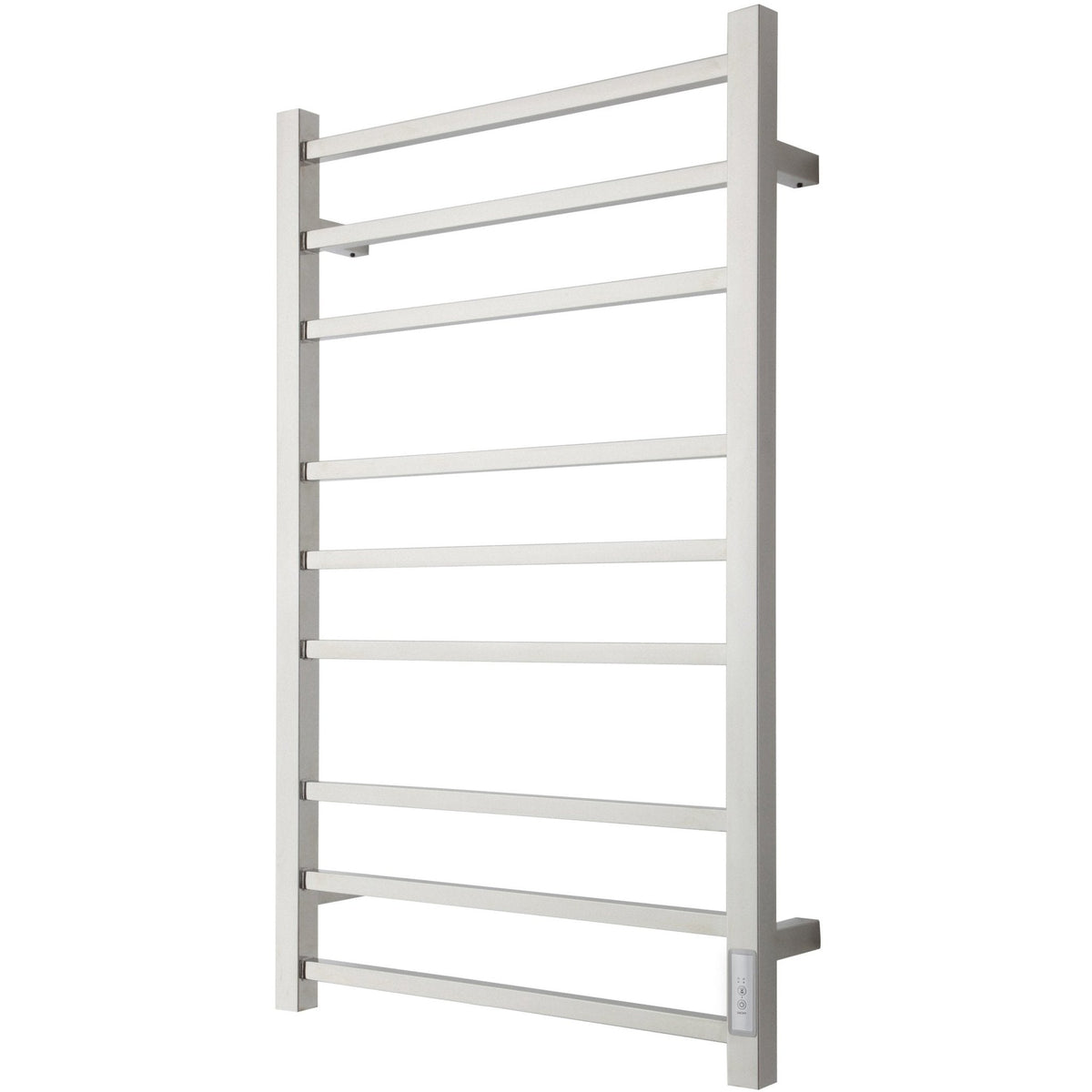 Handdukstork - 53x86 cm - för elektrisk anslutning, med termostat och timer, 9 horisontella fyrkantiga rör - polerat rostfritt stål - ELDO 9F