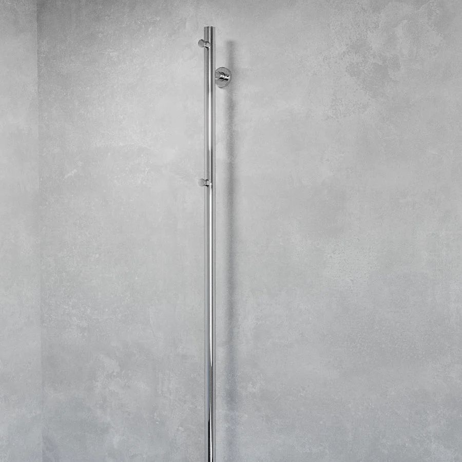 Towel heater - 6x140 cm - for electric connection, with thermostat and timer, 1 vertical bar - white glossy - ELDO 1 - MASTERSTORE - 5704263990416 - Electric towel warmers - 1025-TVS - 5704263990416