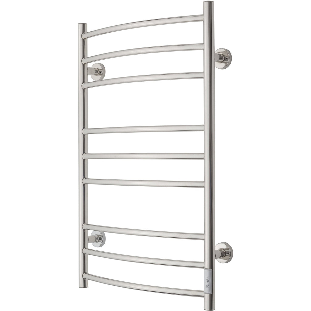 Handdukstork - 53x86 cm - för elektrisk anslutning, med termostat och timer, 9 horisontella rör - blank vit - ELDO 9