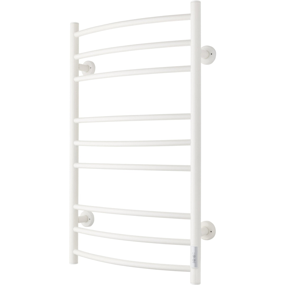 Handdukstork - 53x86 cm - för elektrisk anslutning, med termostat och timer, 9 horisontella rör - blank vit - ELDO 9