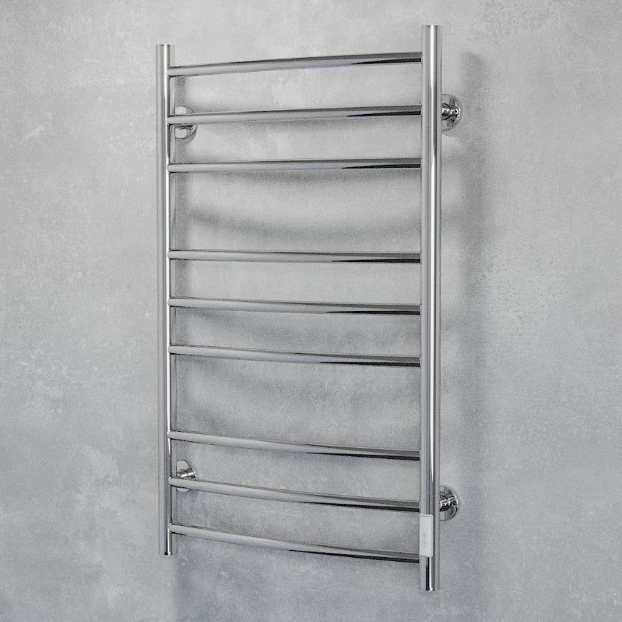 Towel heater - 53x86 cm - for electric connection, with thermostat and timer, 9 horizontal bars - white glossy - ELDO 9 - MASTERSTORE - 5704263990454 - Electric towel warmers - 1030-TVS - 5704263990454