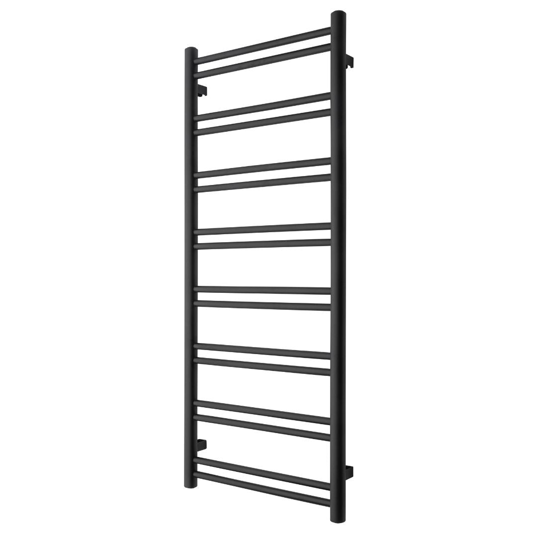 Towel heater - 124x50 cm - for electric connection and central heating, 16 horizontal bars - white glossy - DUO 16 - 500 - MASTERSTORE - 5704263990522 - Hydronic Towel Warmers - 1066-TVS - 5704263990522
